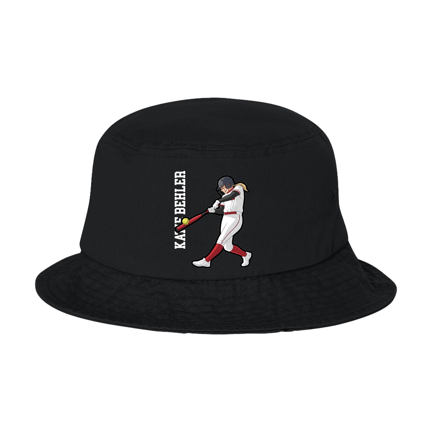 Bucket Cap — Name Vertical in Black