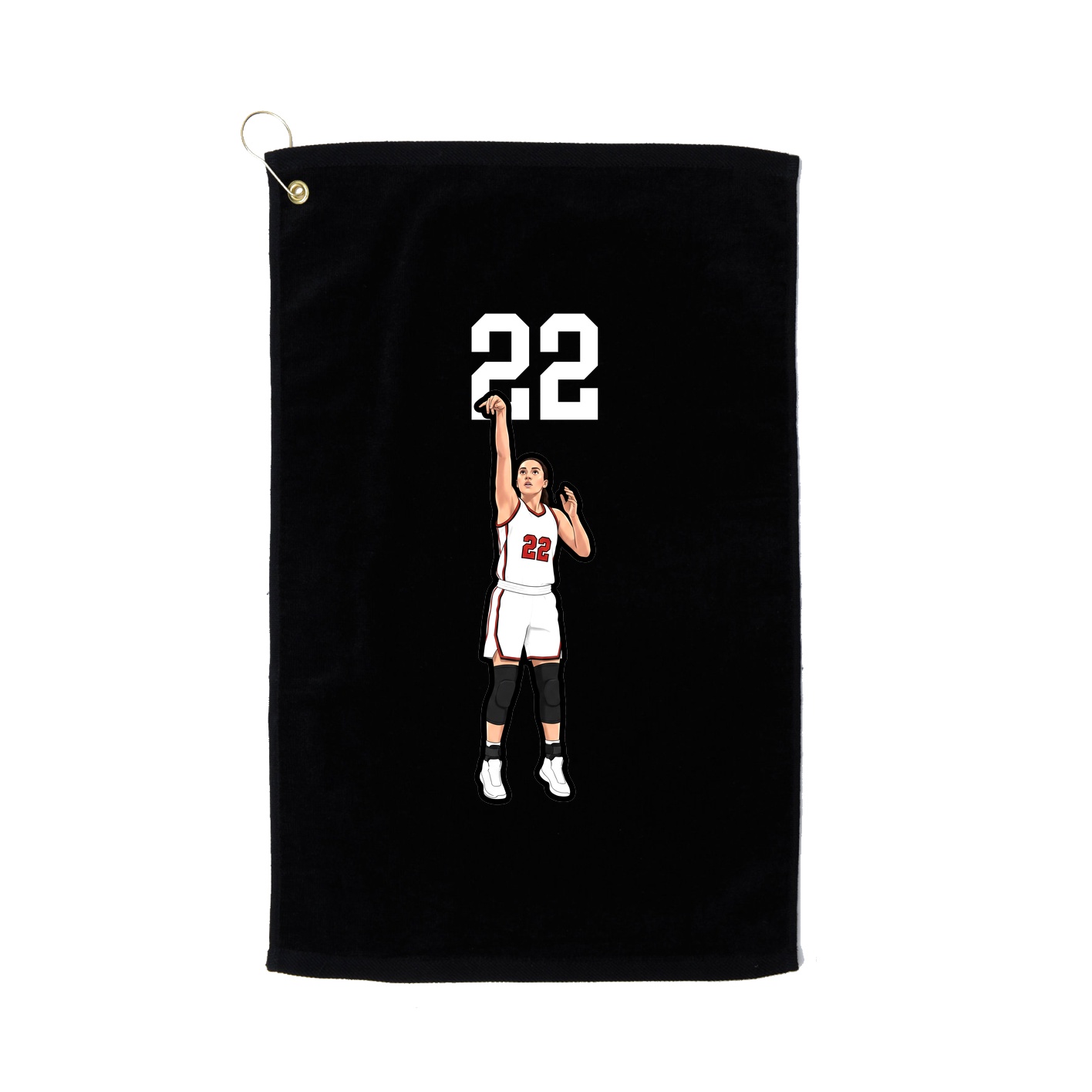 Golf Towel — Number Top in Black