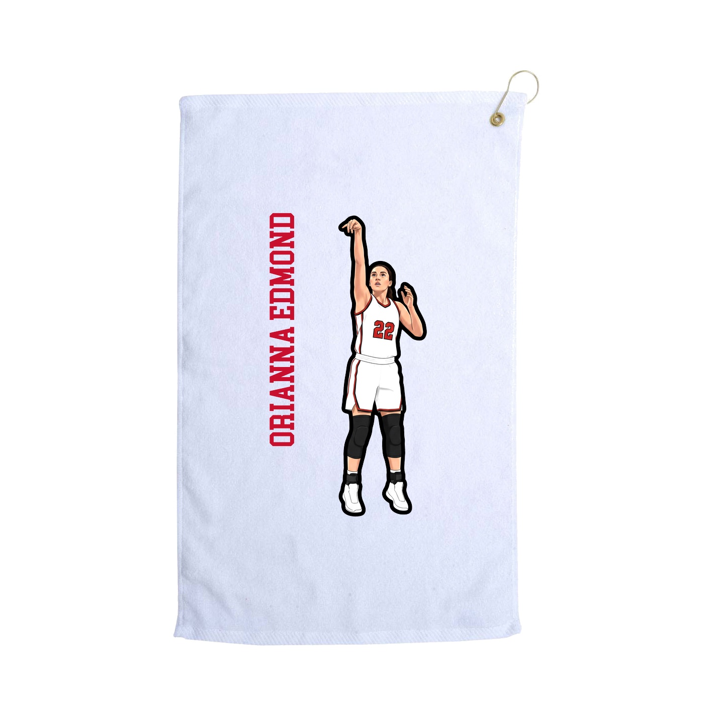 Golf Towel — Name Vertical in White