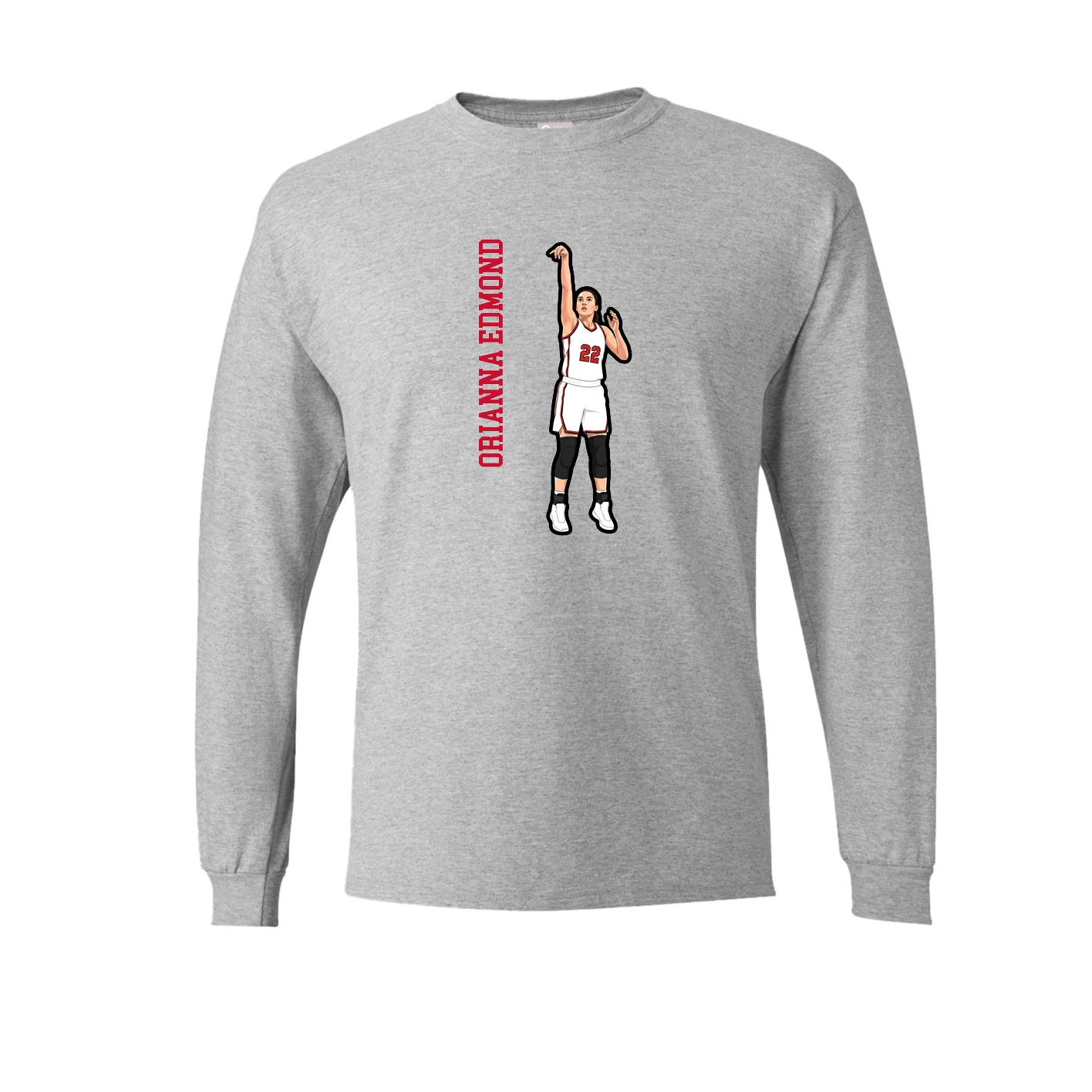 Long Sleeve Tee — Name Vertical in Grey
