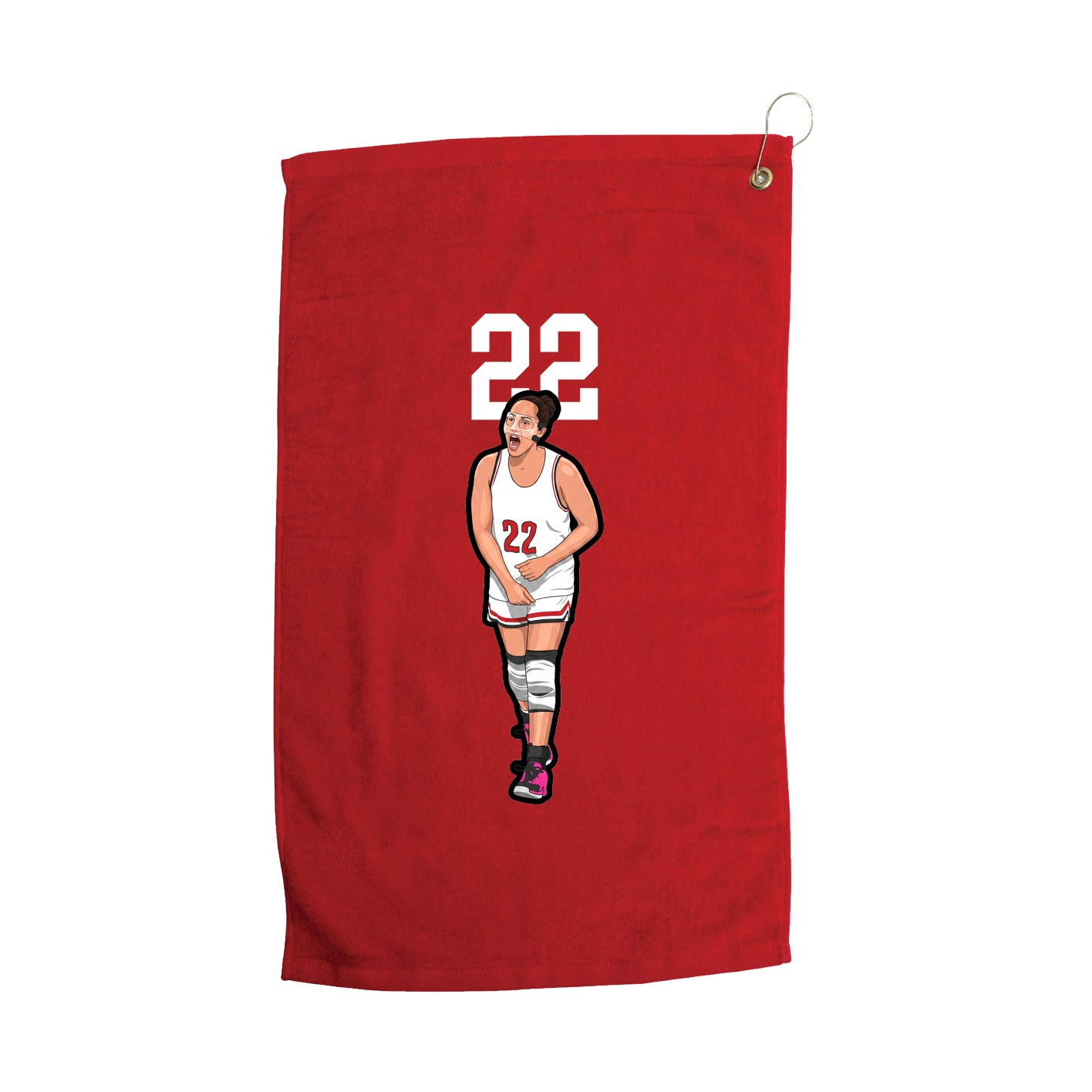 Golf Towel — Number Top in Red