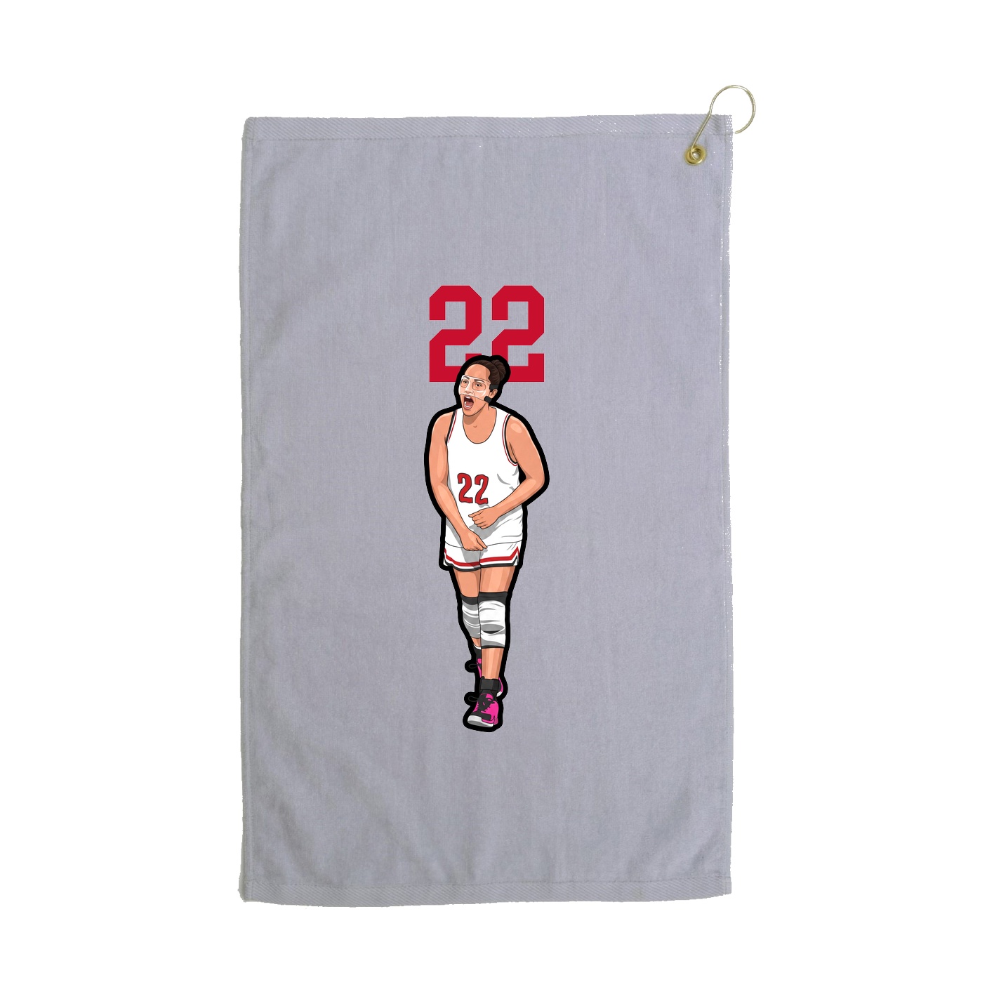 Golf Towel — Number Top in Grey