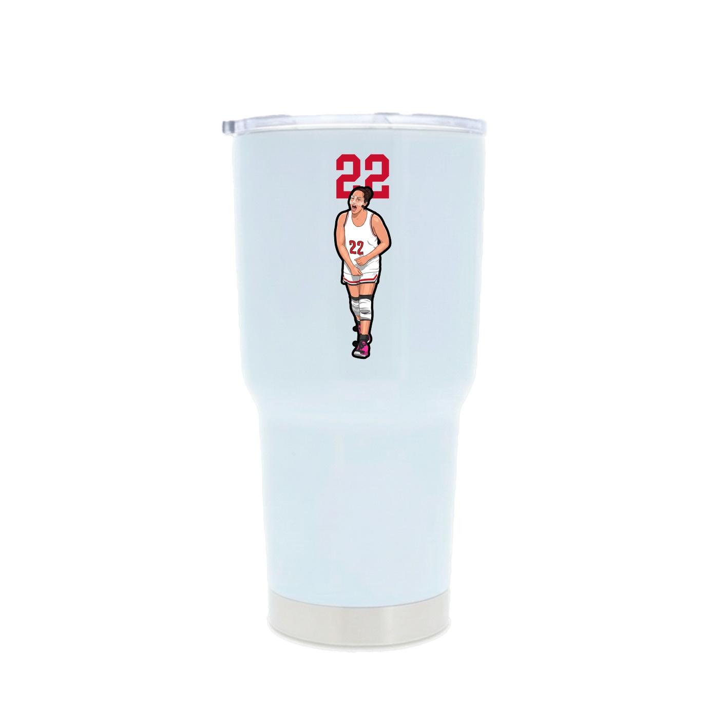 30oz Stainless Steel Tumbler — Number Top in White