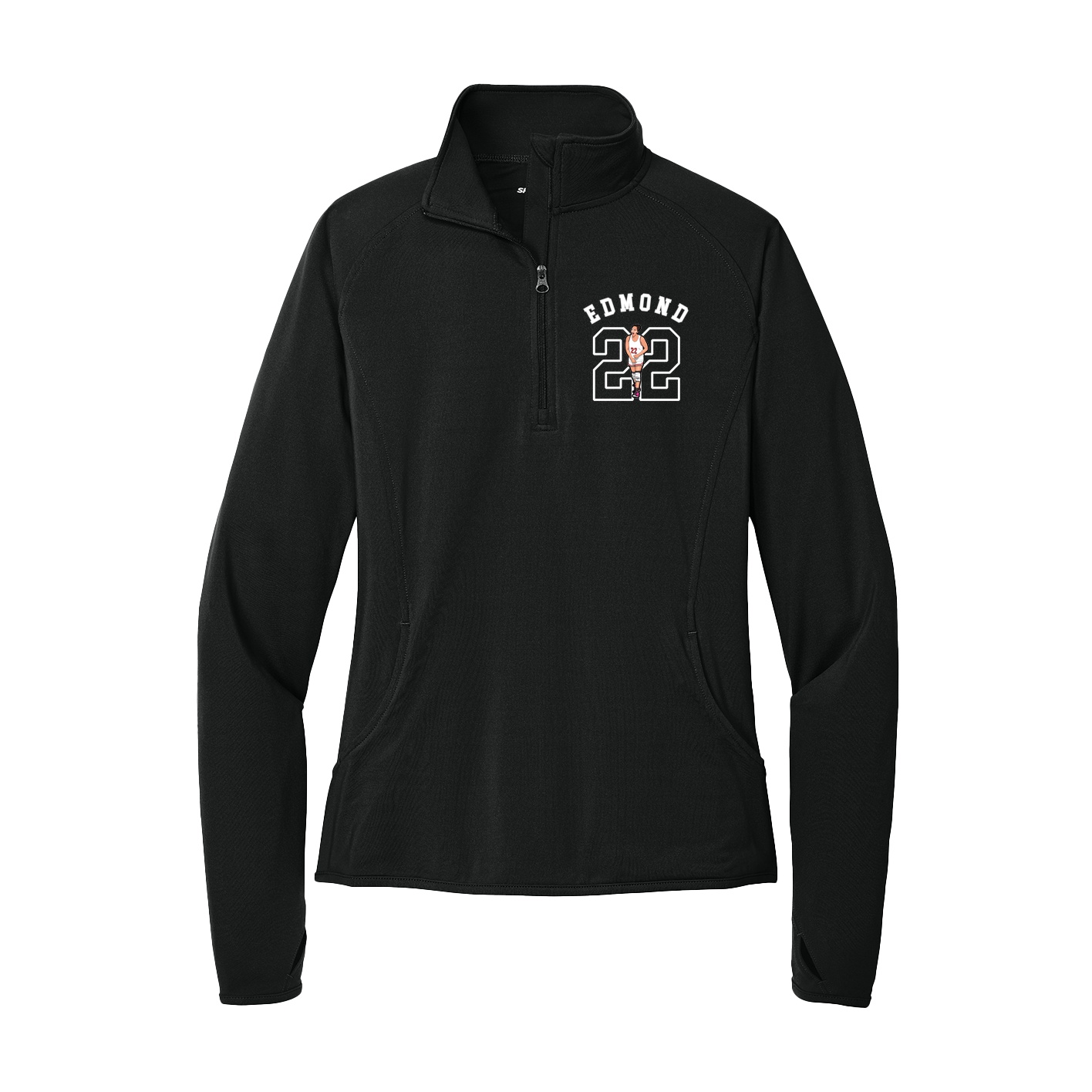 Women's Q-Zip Pullover — Shirsey Arch in Black