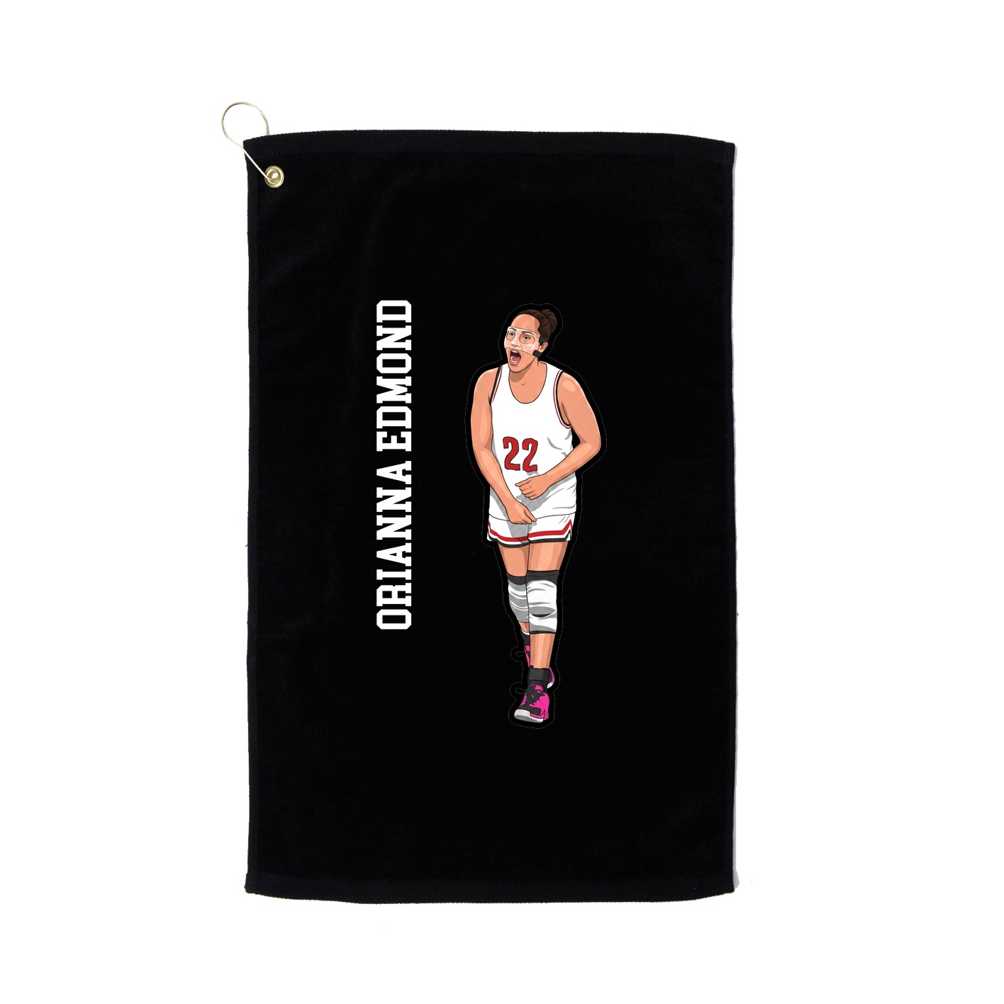 Golf Towel — Name Vertical in Black