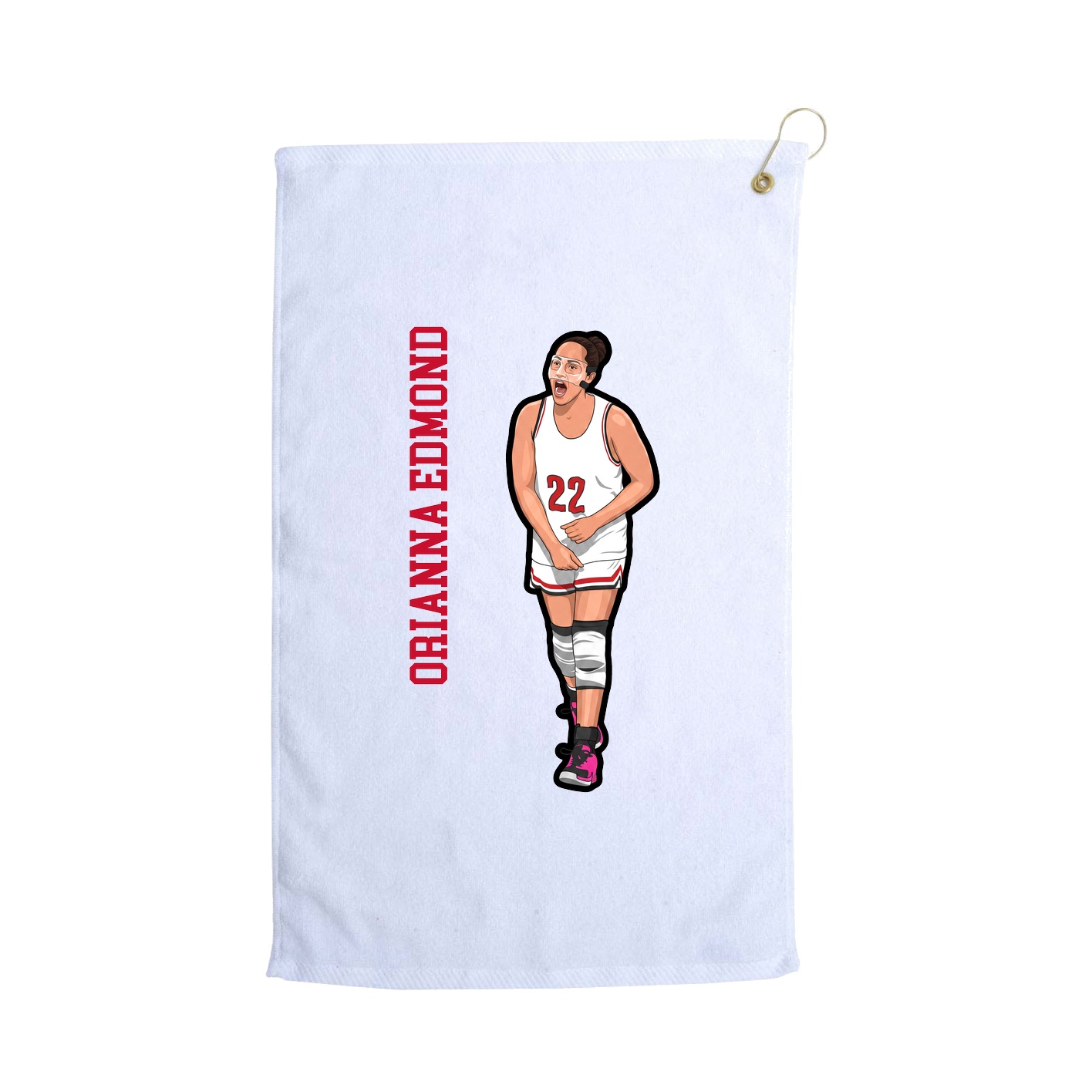 Golf Towel — Name Vertical in White