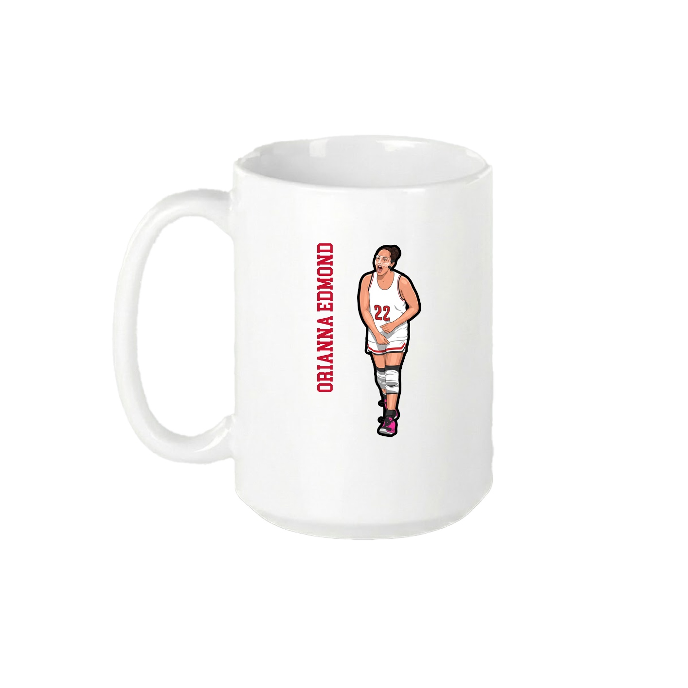 15oz Coffee Mug — Name Vertical in White