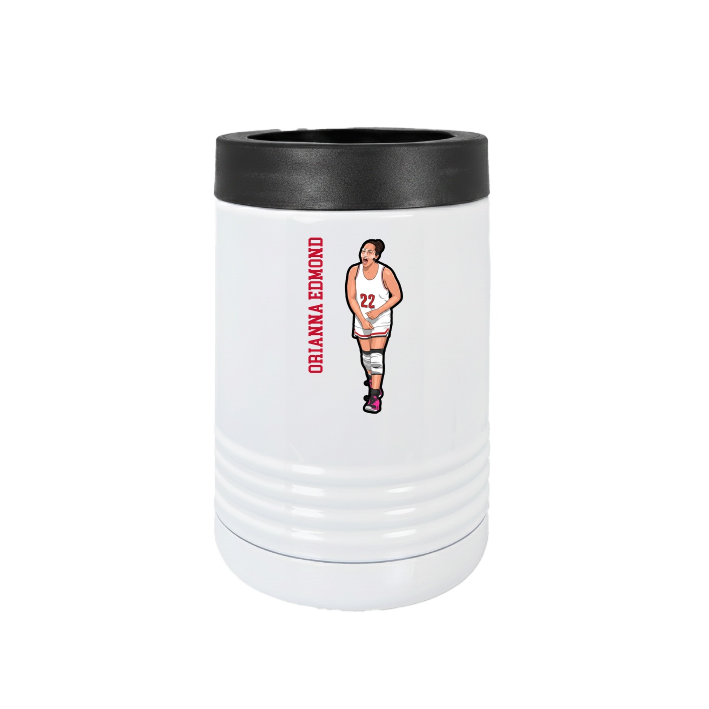 Beverage Holder — Name Vertical in White