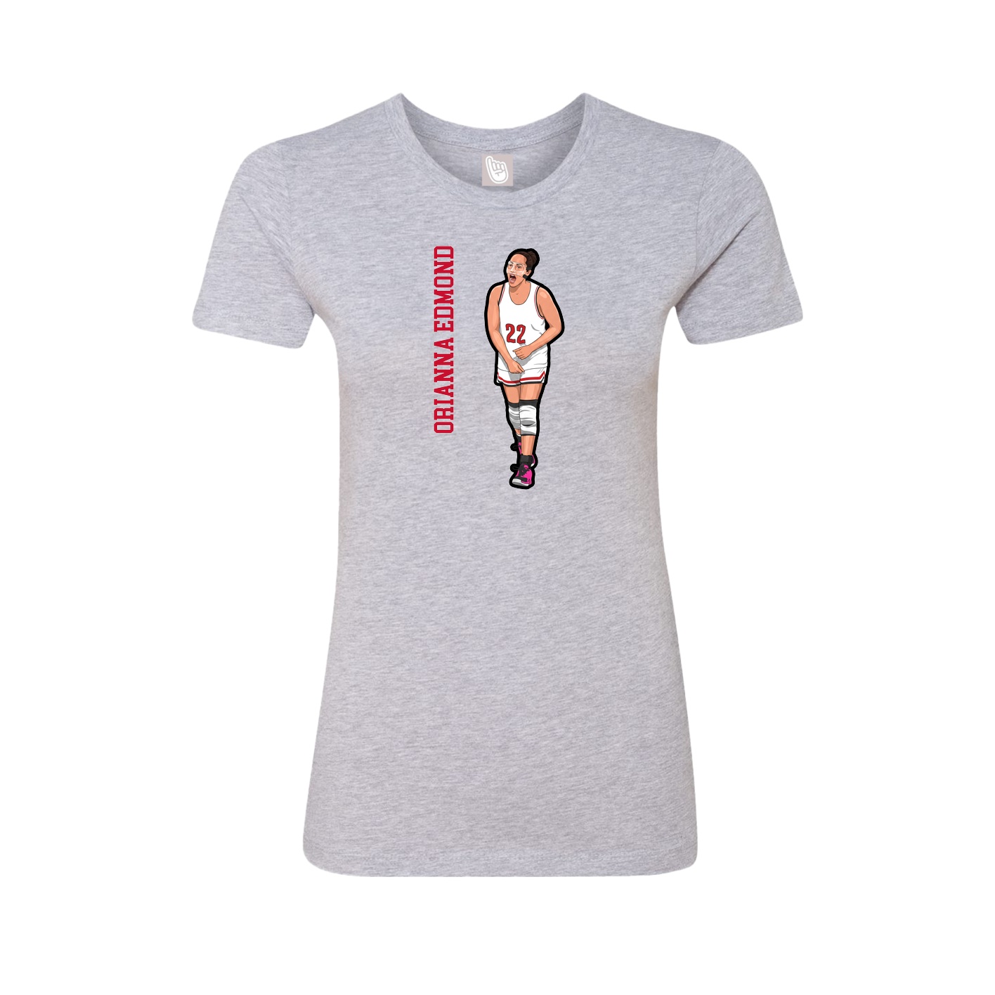 Womens Tee — Name Vertical in Grey
