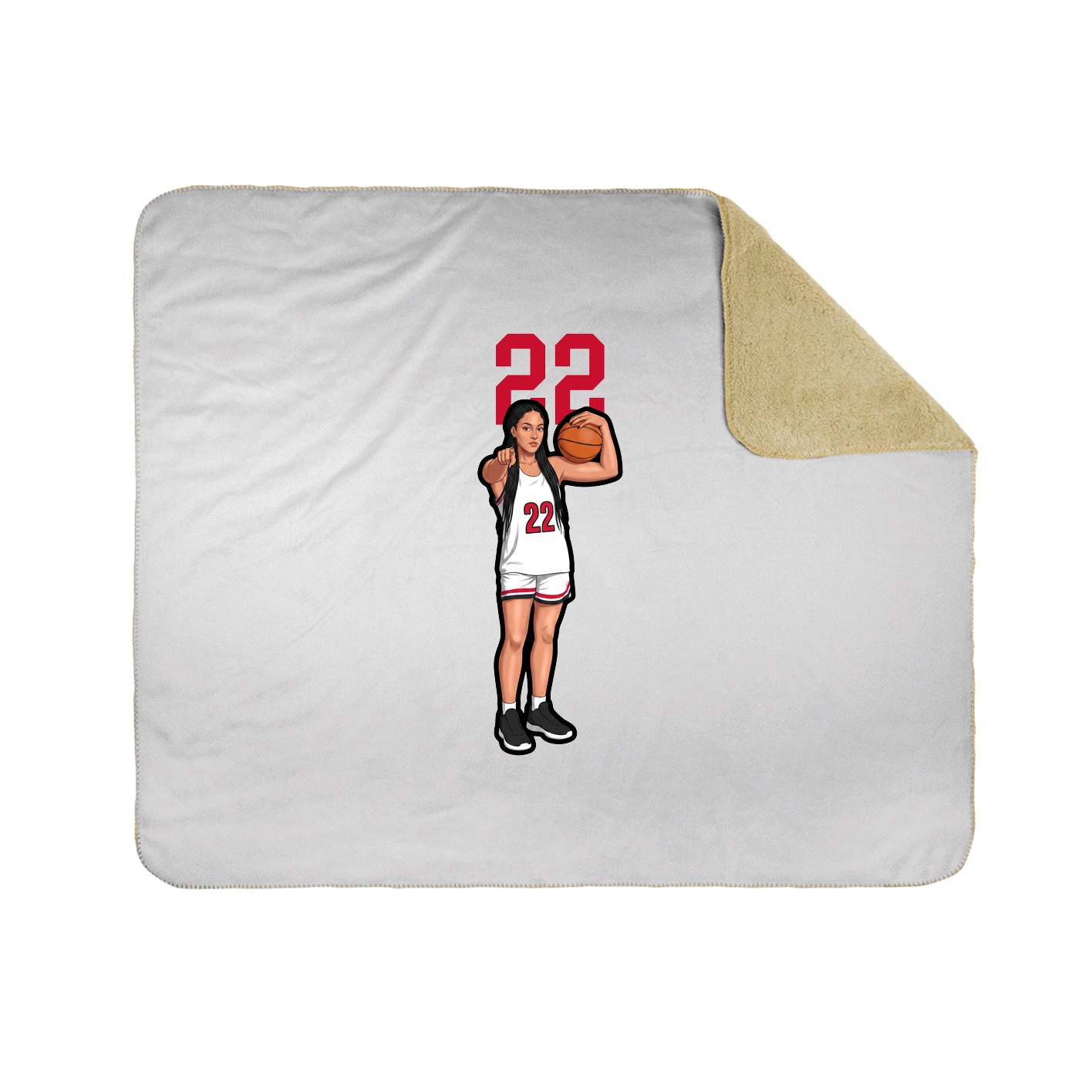 Throw Blanket — Number Top in White