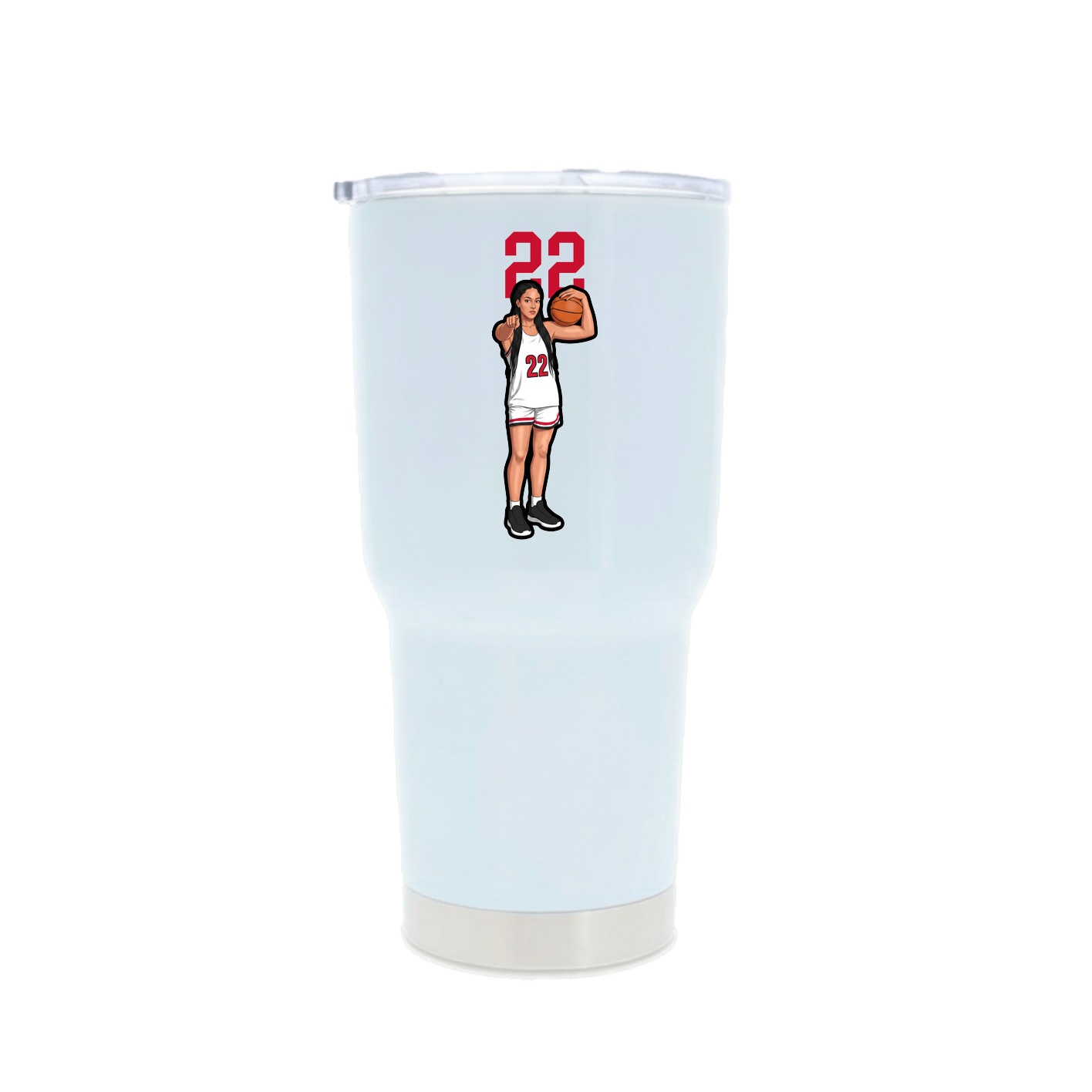 30oz Stainless Steel Tumbler — Number Top in White