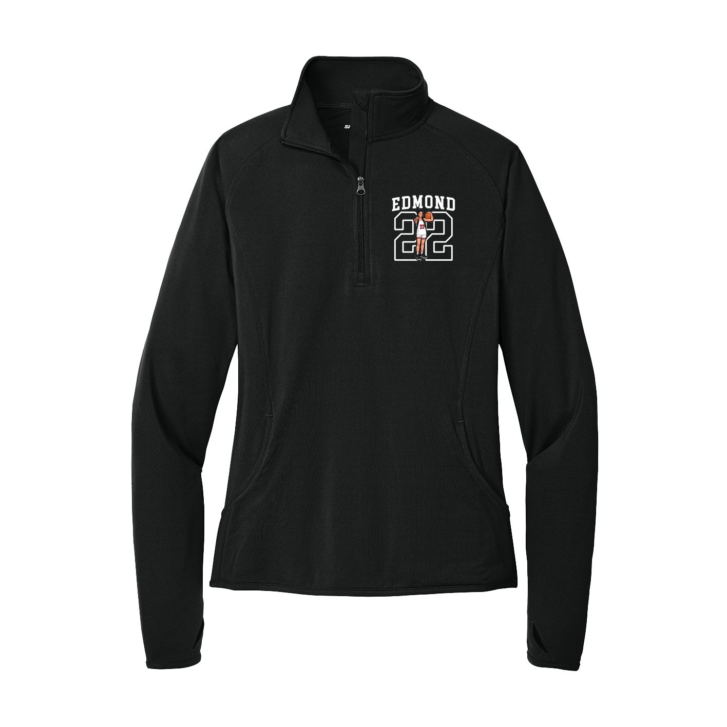 Women's Q-Zip Pullover — Shirsey in Black