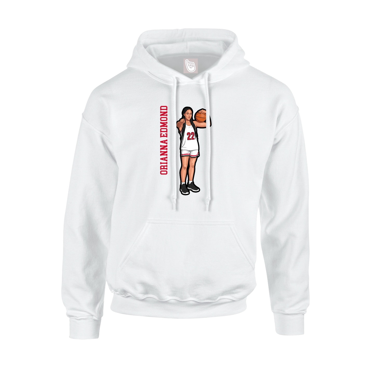 Youth Hoodie — Name Vertical in White