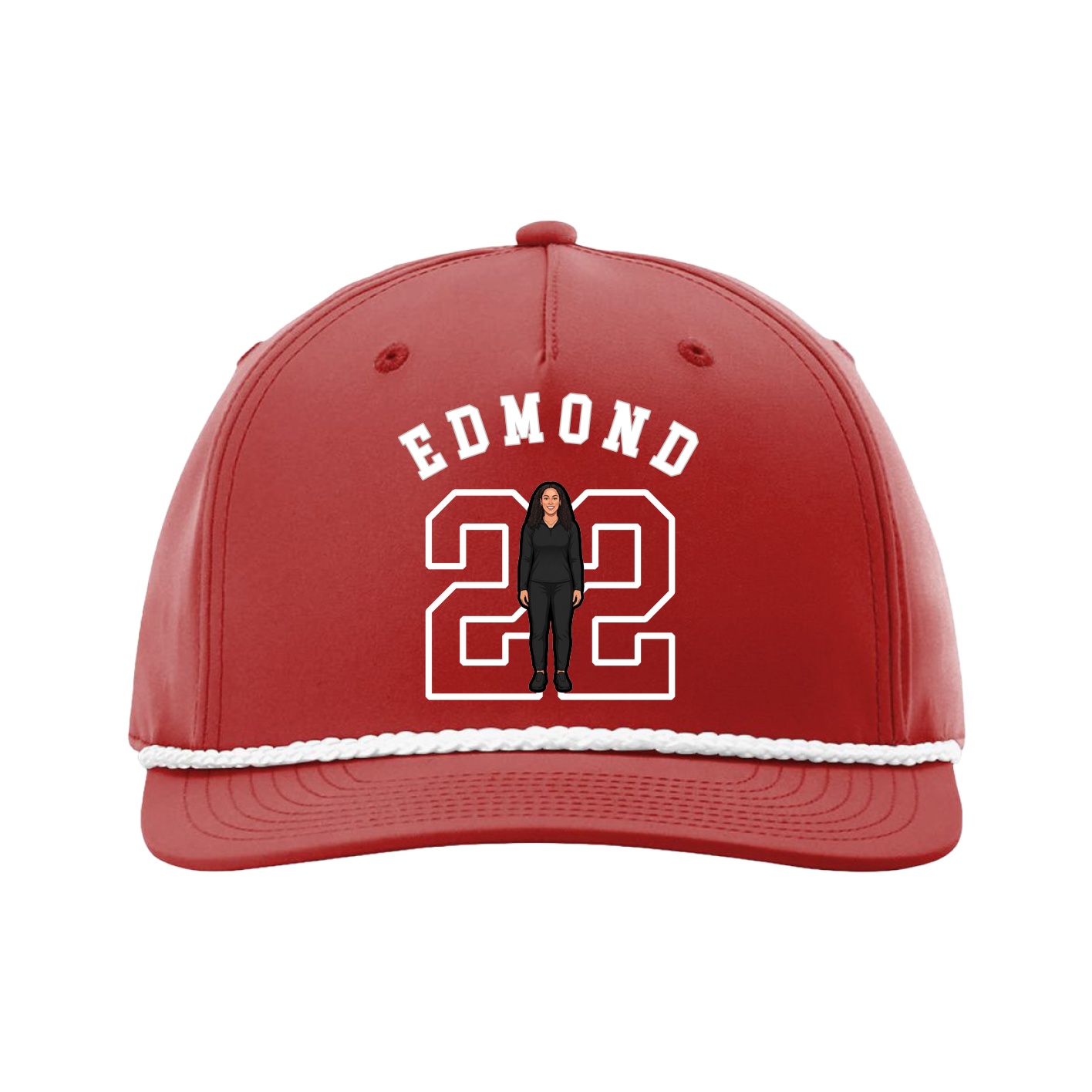 Five-Panel Classic Rope Cap — Shirsey Arch in Red