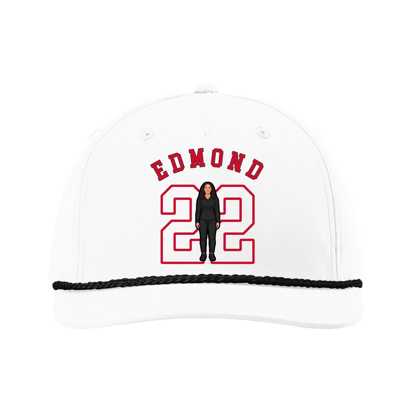Five-Panel Classic Rope Cap — Shirsey Arch in White
