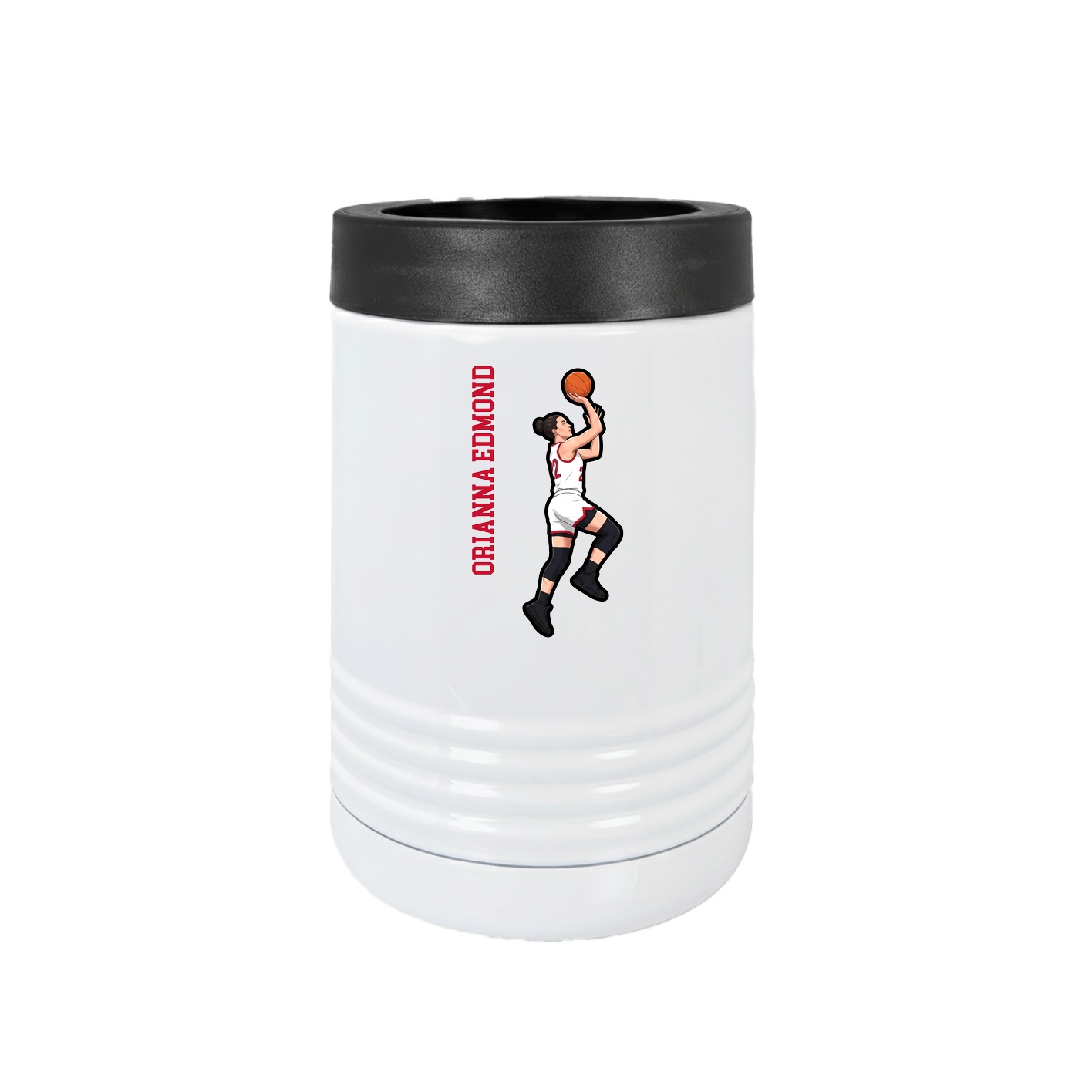 Beverage Holder — Name Vertical in White