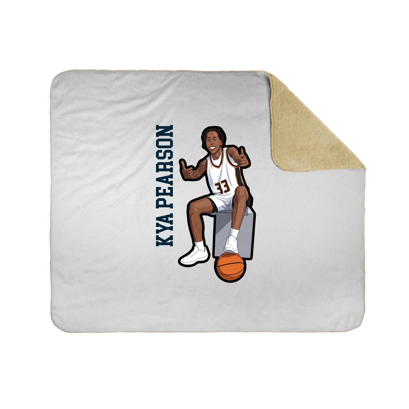 Throw Blanket — Name Vertical in White