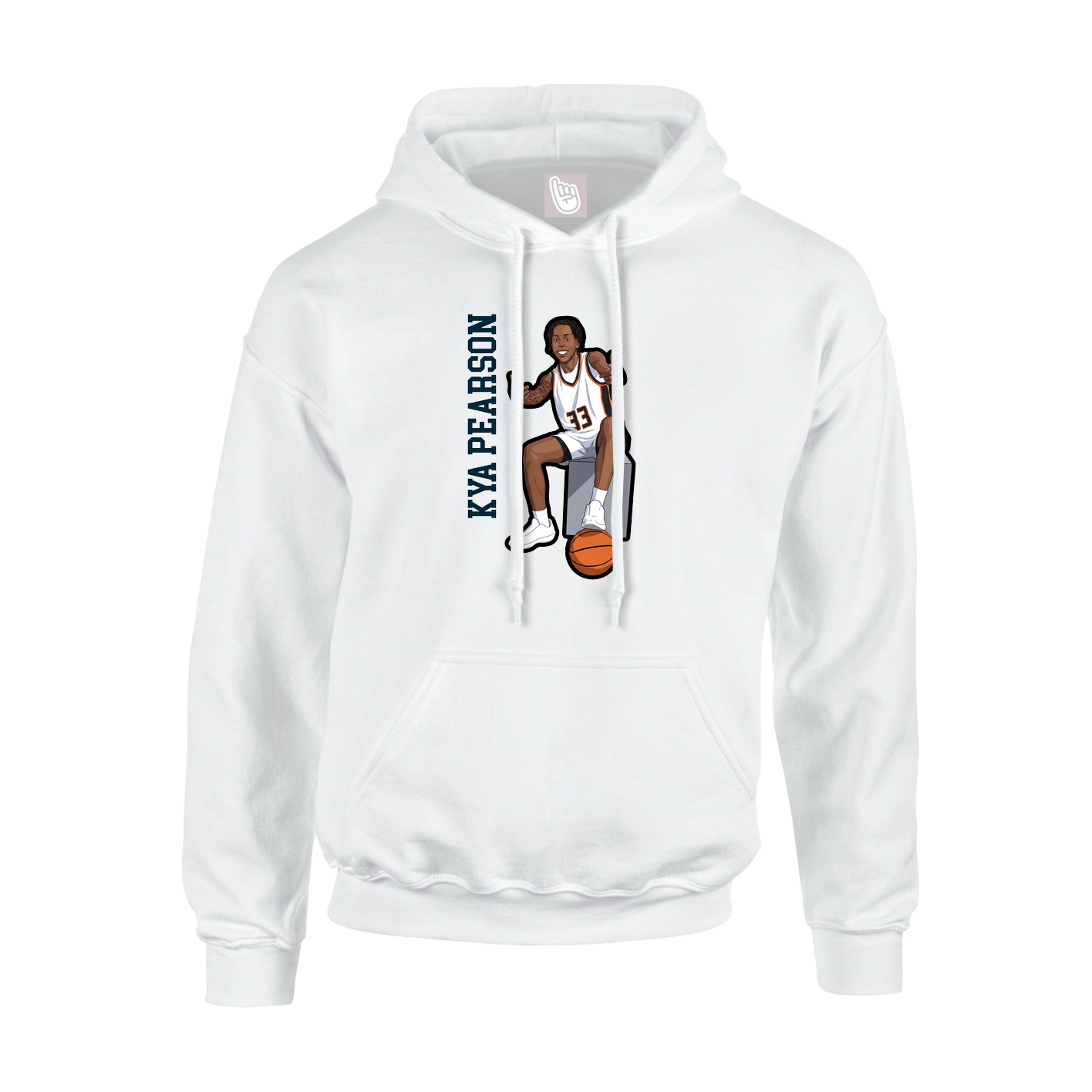 Youth Hoodie — Name Vertical in White