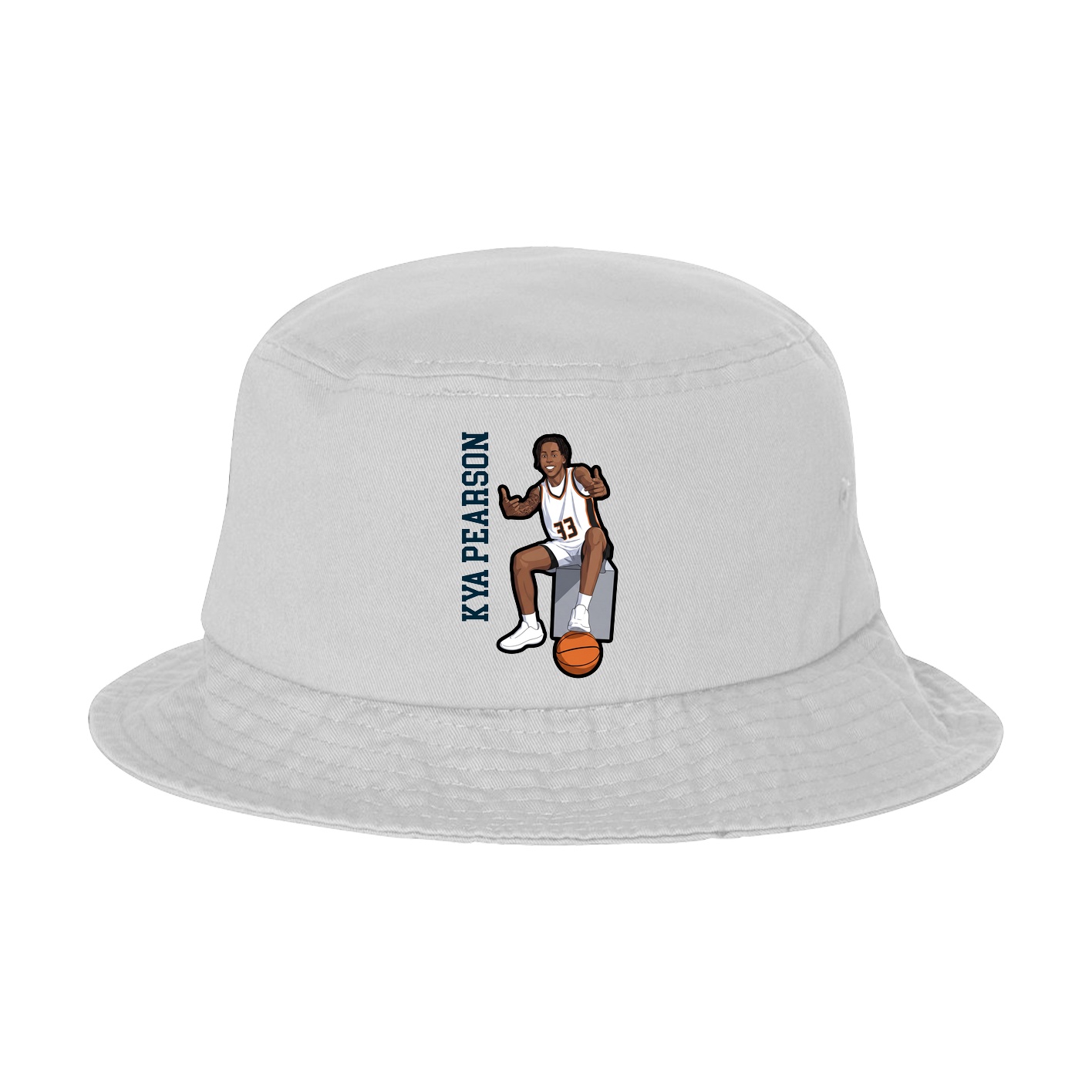 Bucket Cap — Name Vertical in White