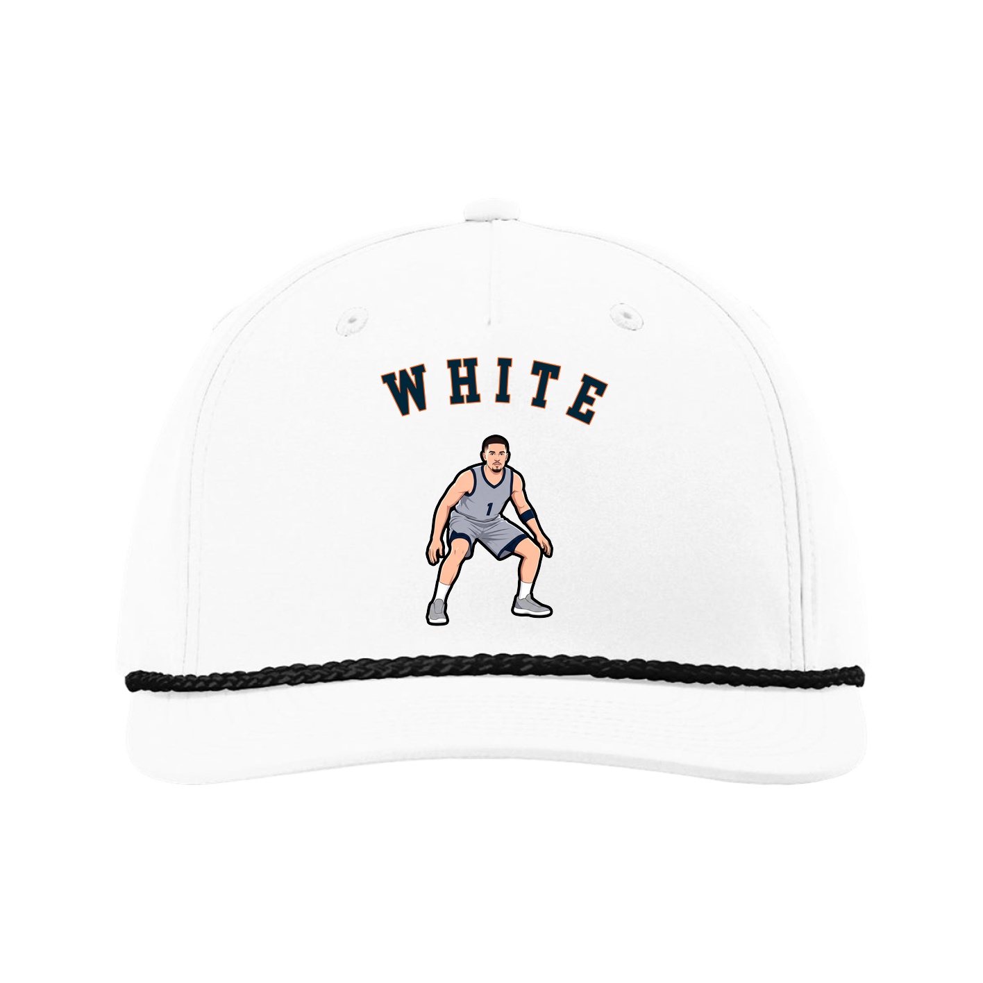 Five-Panel Classic Rope Cap — Shirsey Arch in White