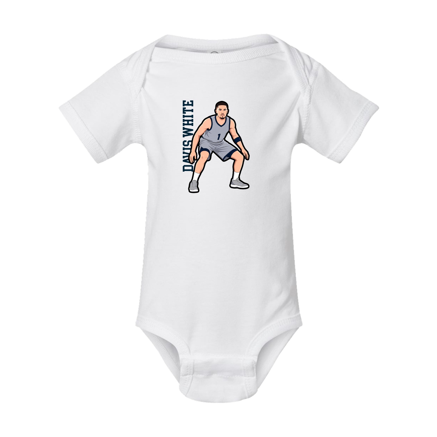 Baby Onesie — Name Vertical in White