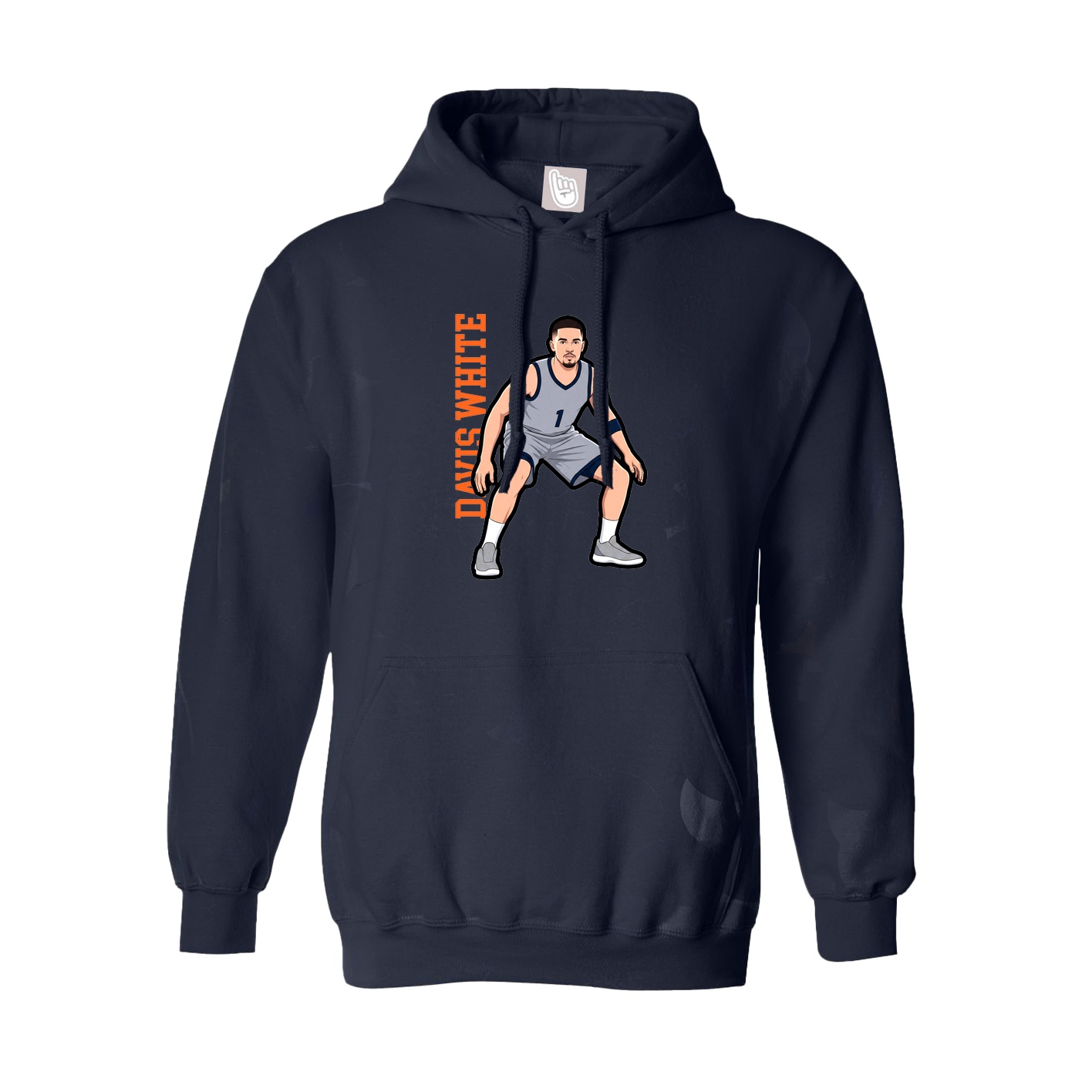 Hoodie — Name Vertical in Navy