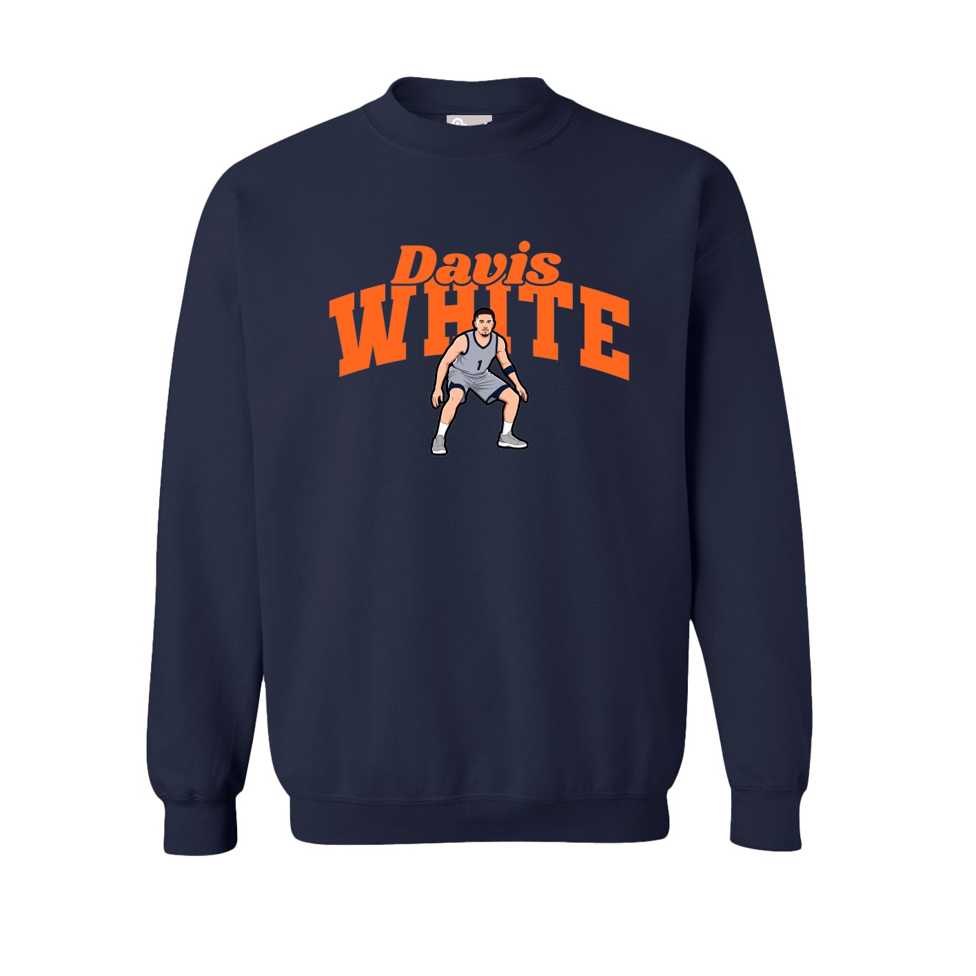 Fleece Crew — Signature Arch in Navy