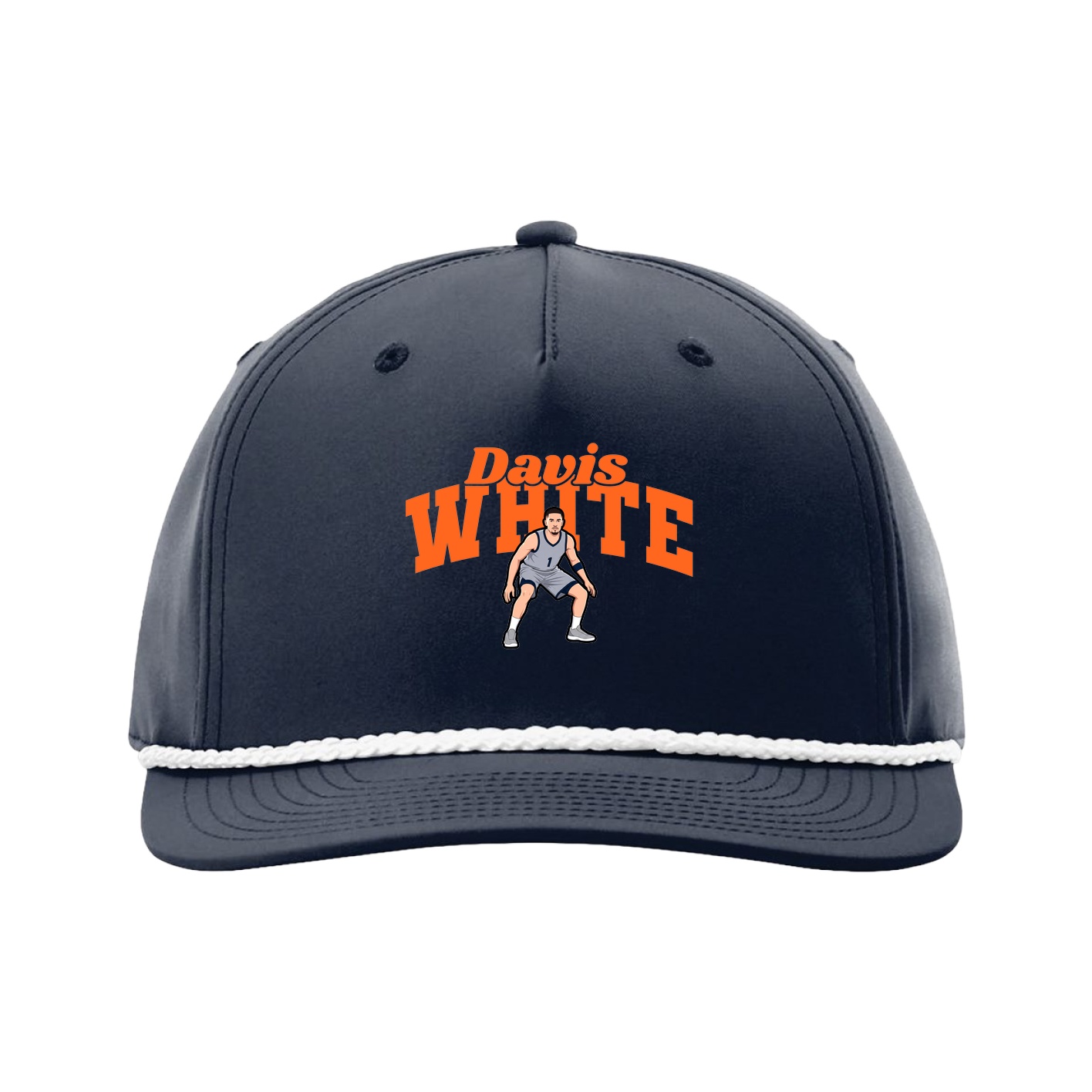 Five-Panel Classic Rope Cap — Signature Arch in Navy