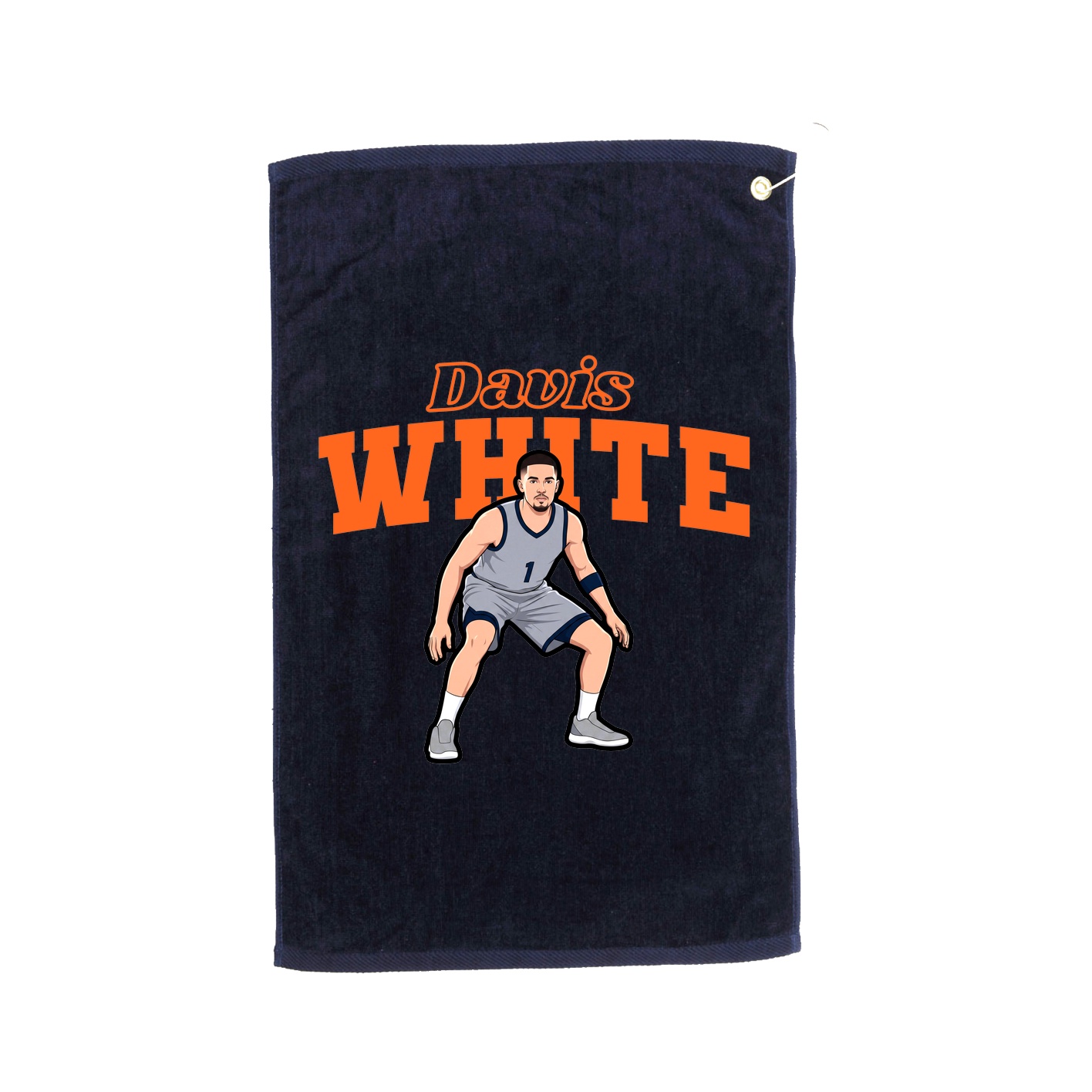 Golf Towel — Name Arch in Navy