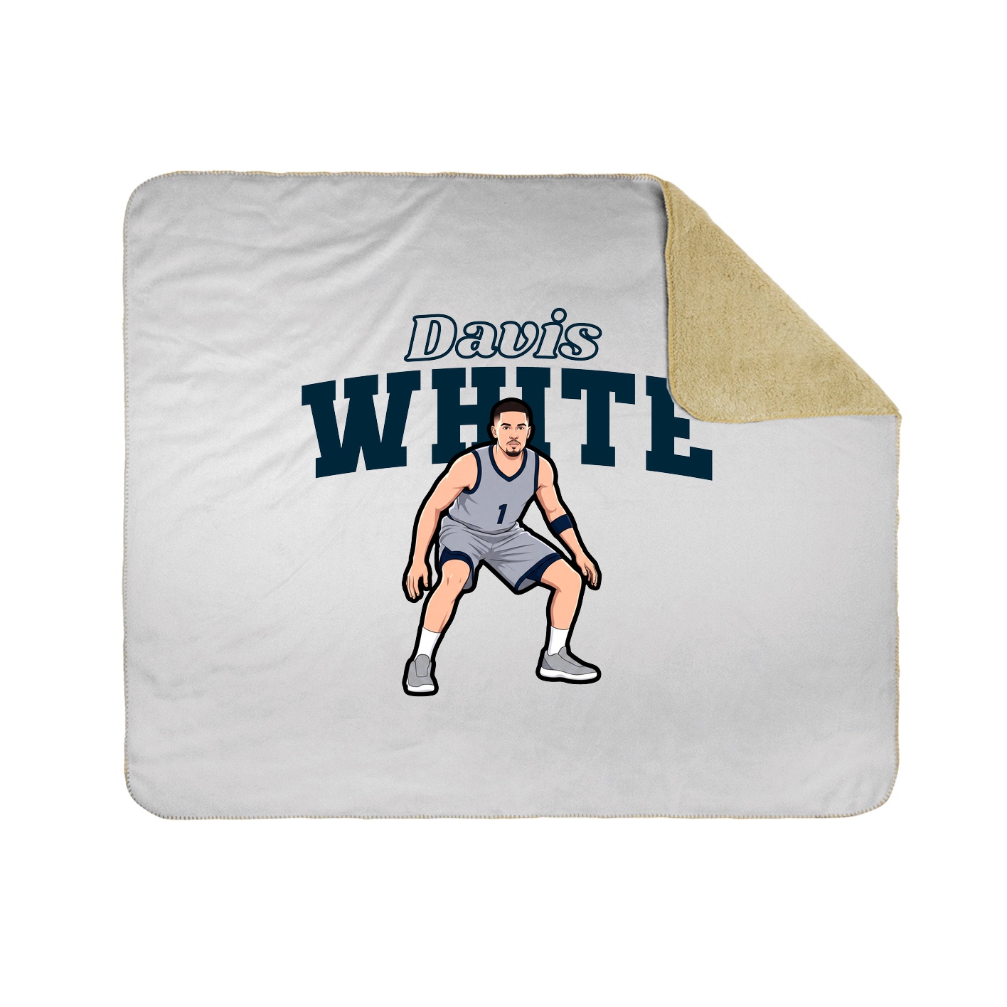 Throw Blanket — Name Arch in White