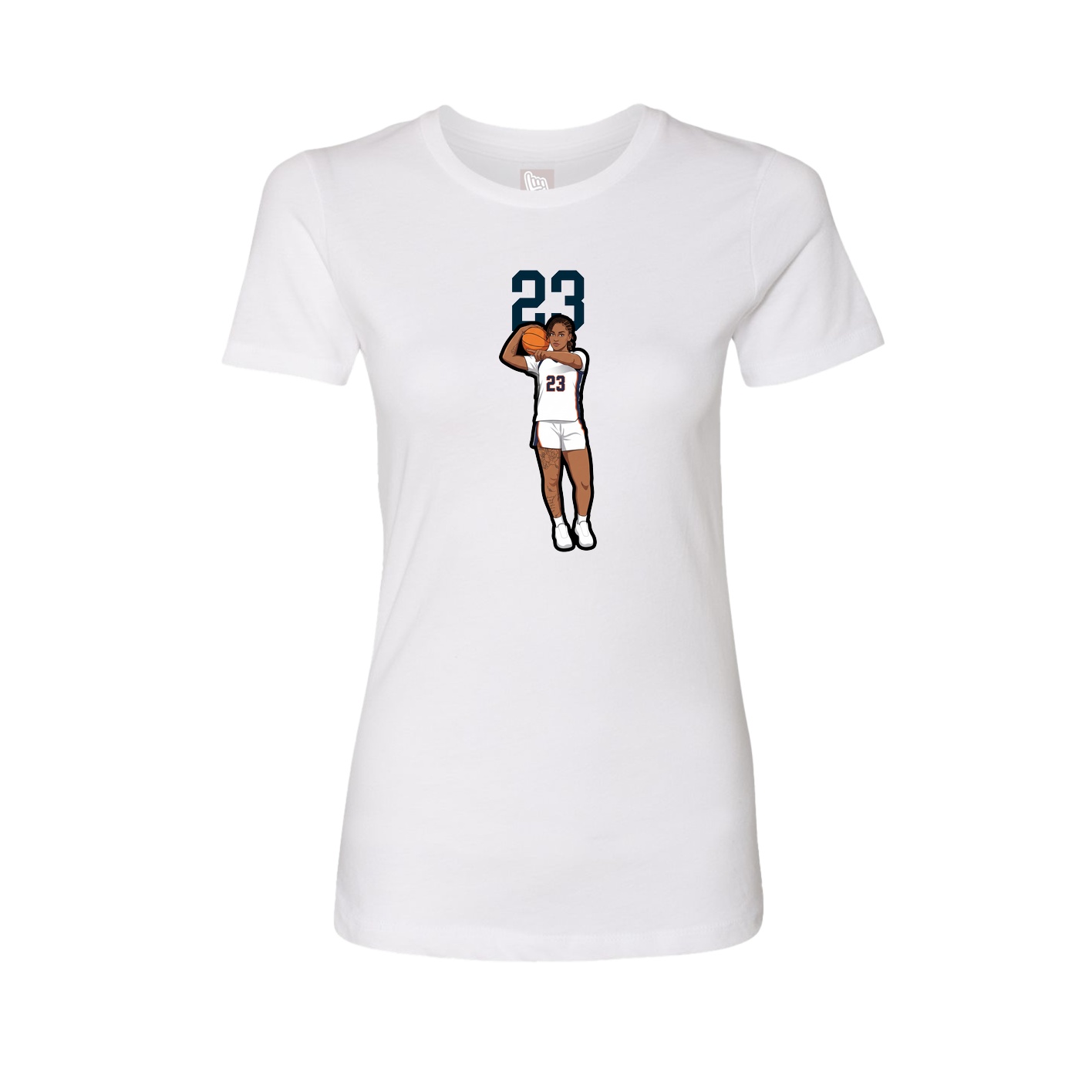 Fitted Women's Tee — Number Top in White