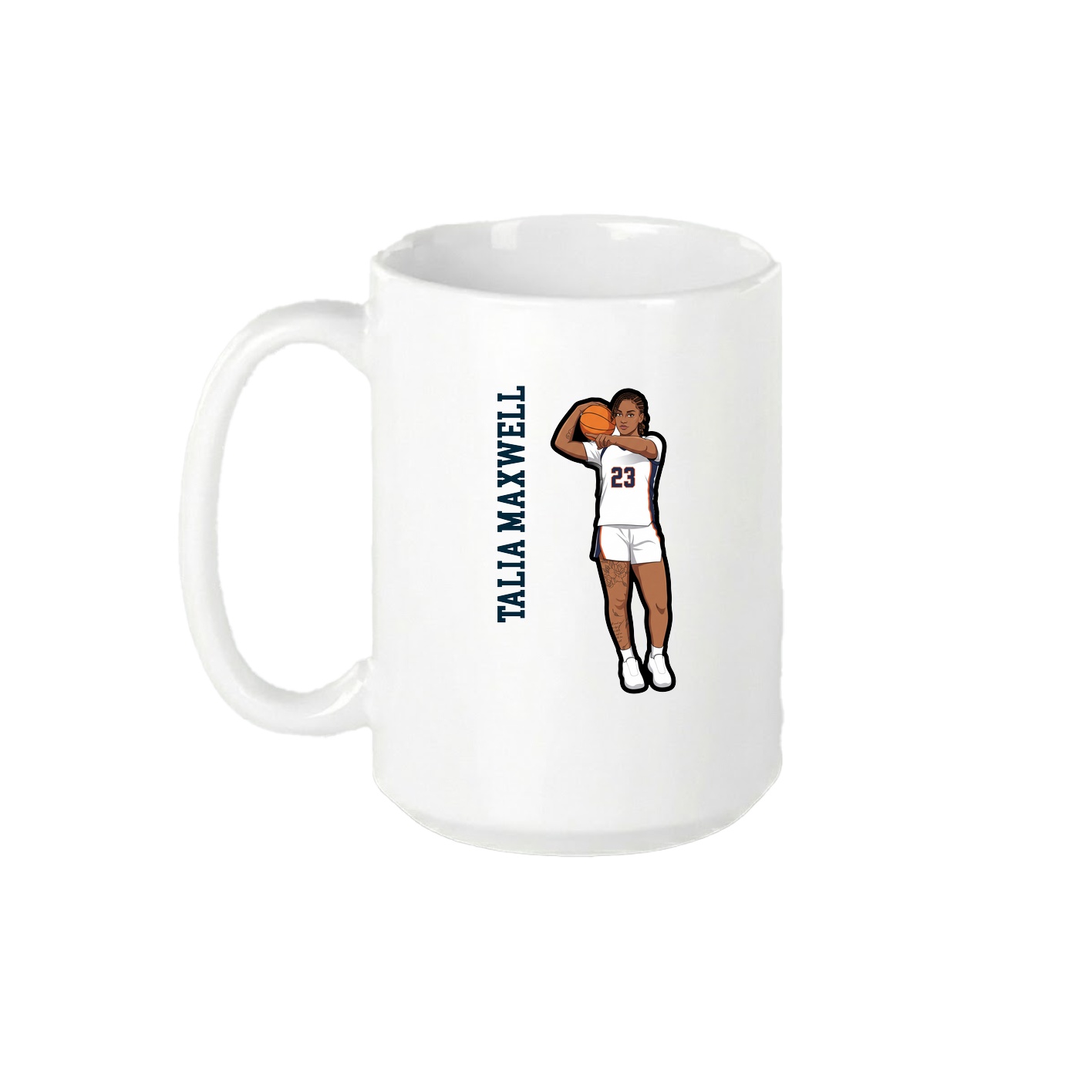 15oz Coffee Mug — Name Vertical in White