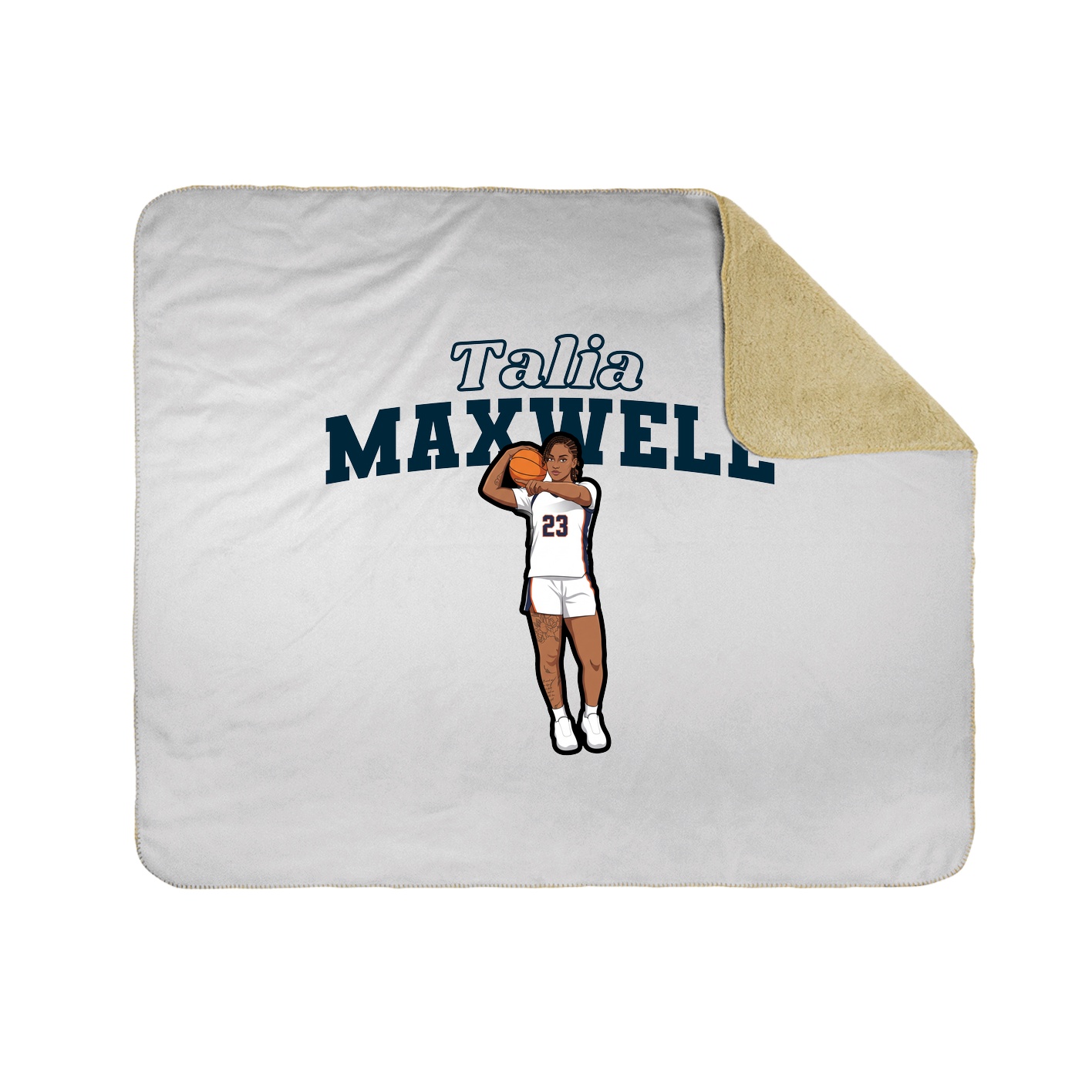 Throw Blanket — Name Arch in White