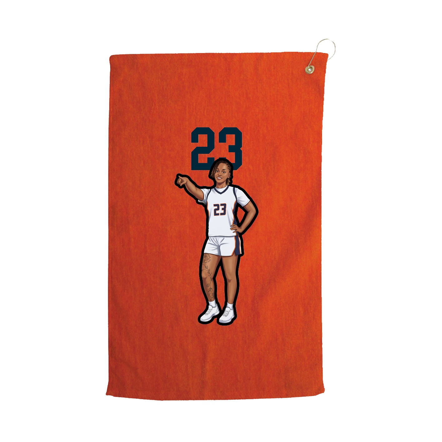 Golf Towel — Number Top in Orange