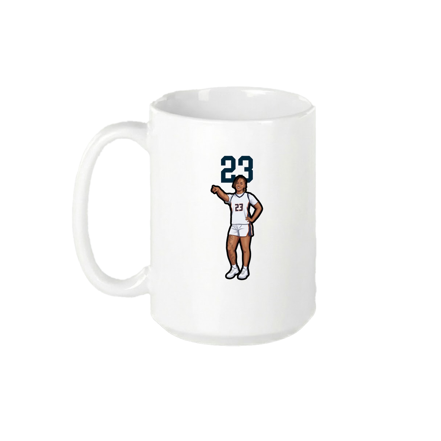 15oz Coffee Mug — Number Top in White