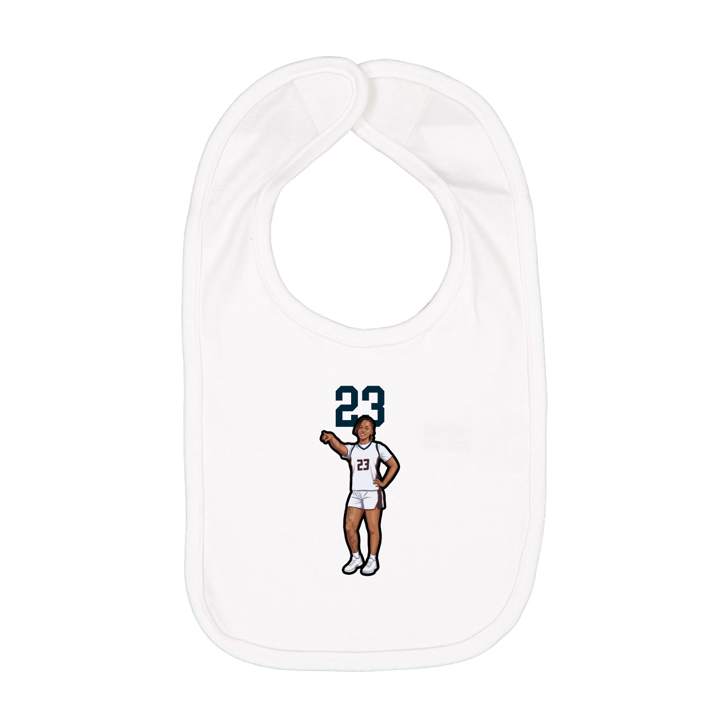 Infant Bib — Number Top in White