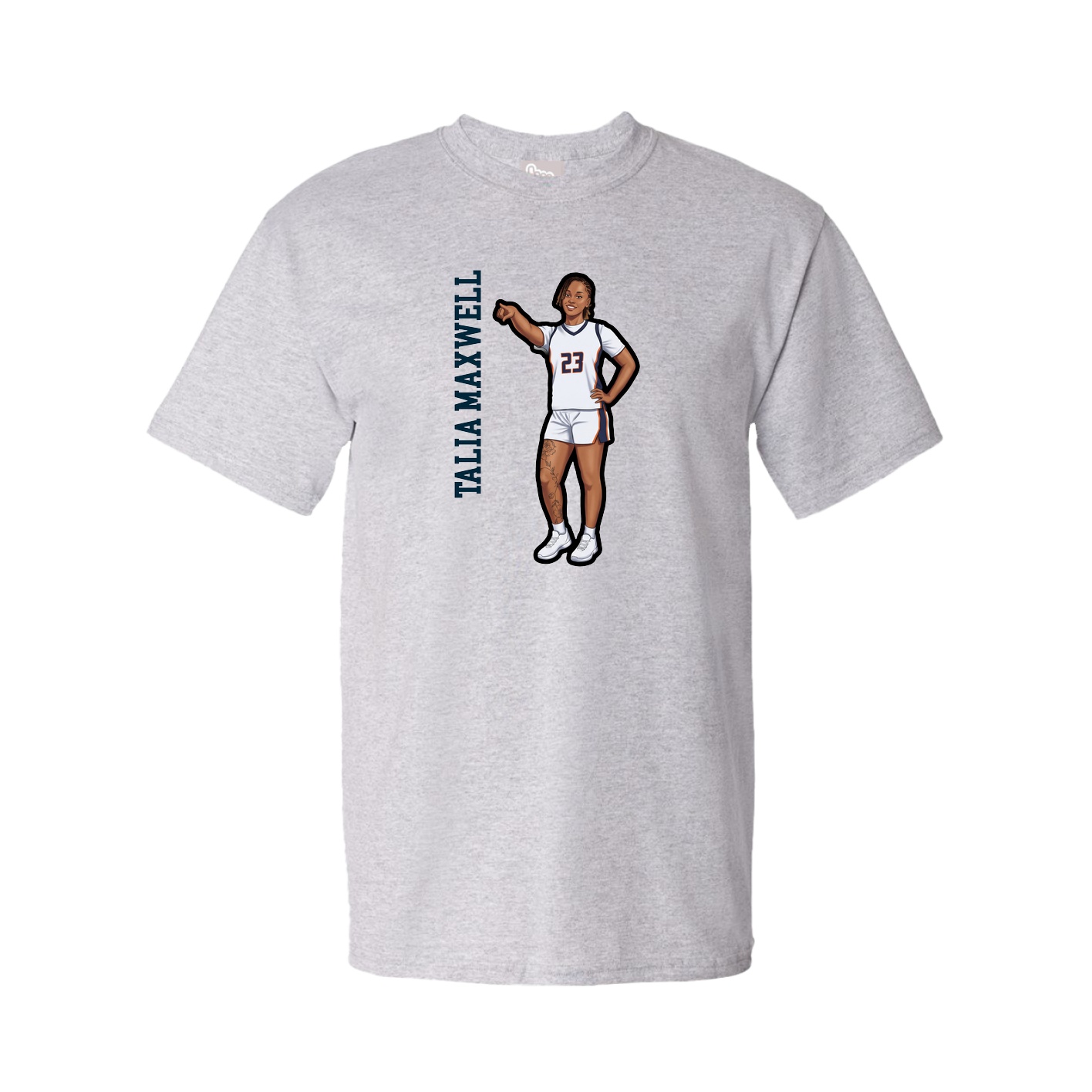 Tee — Name Vertical in Grey