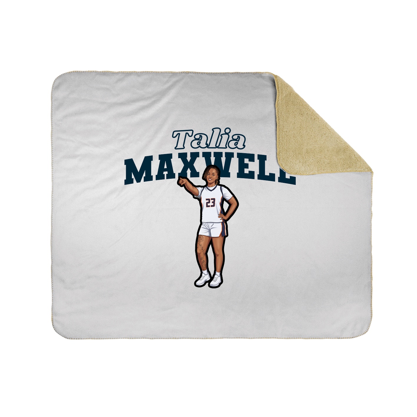 Throw Blanket — Name Arch in White