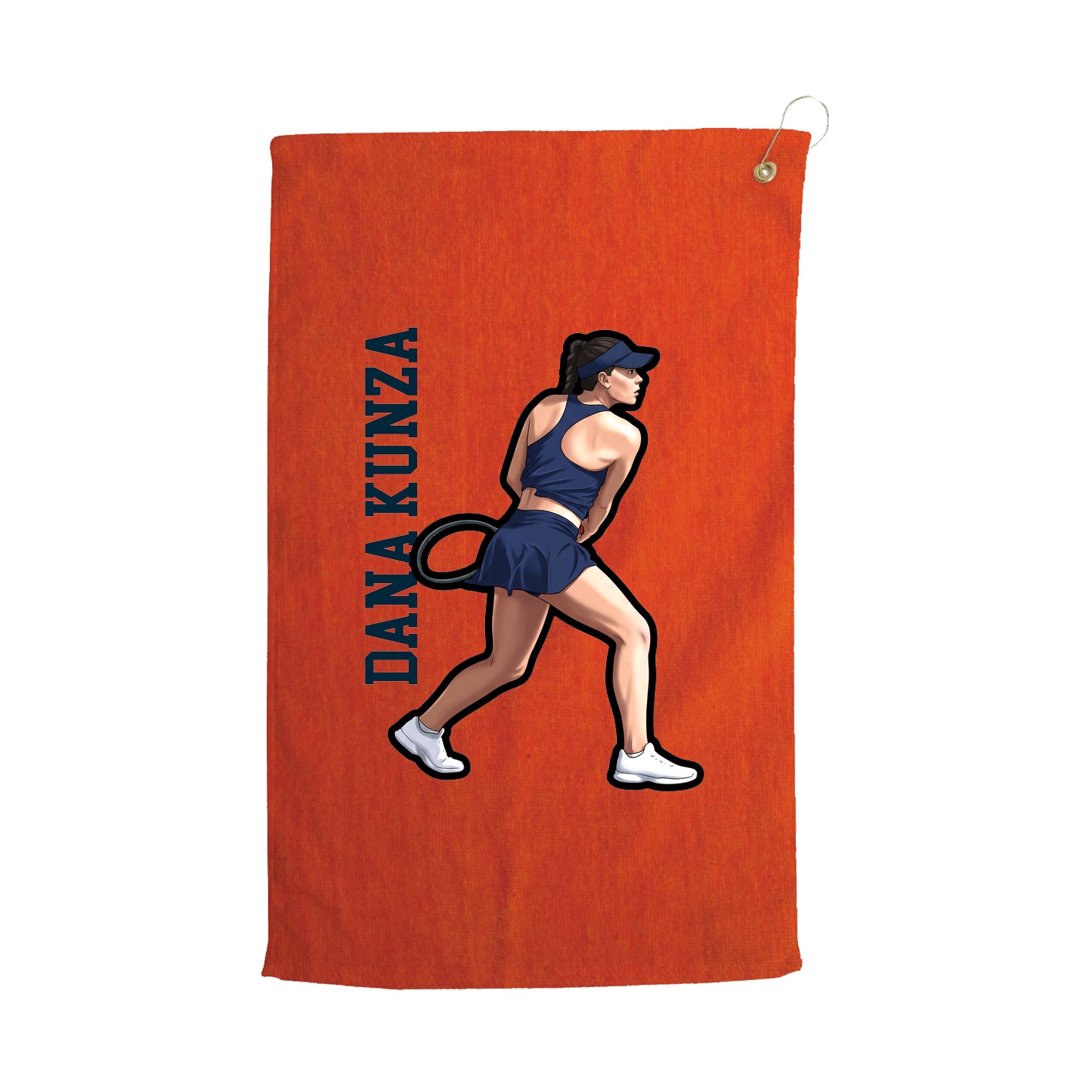 Golf Towel — Name Vertical in Orange