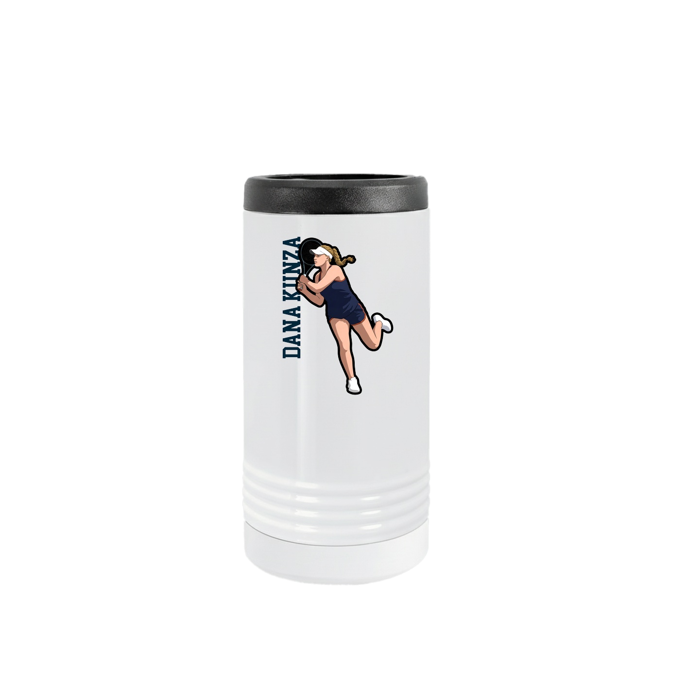 Slim Beverage Holder — Name Vertical in White