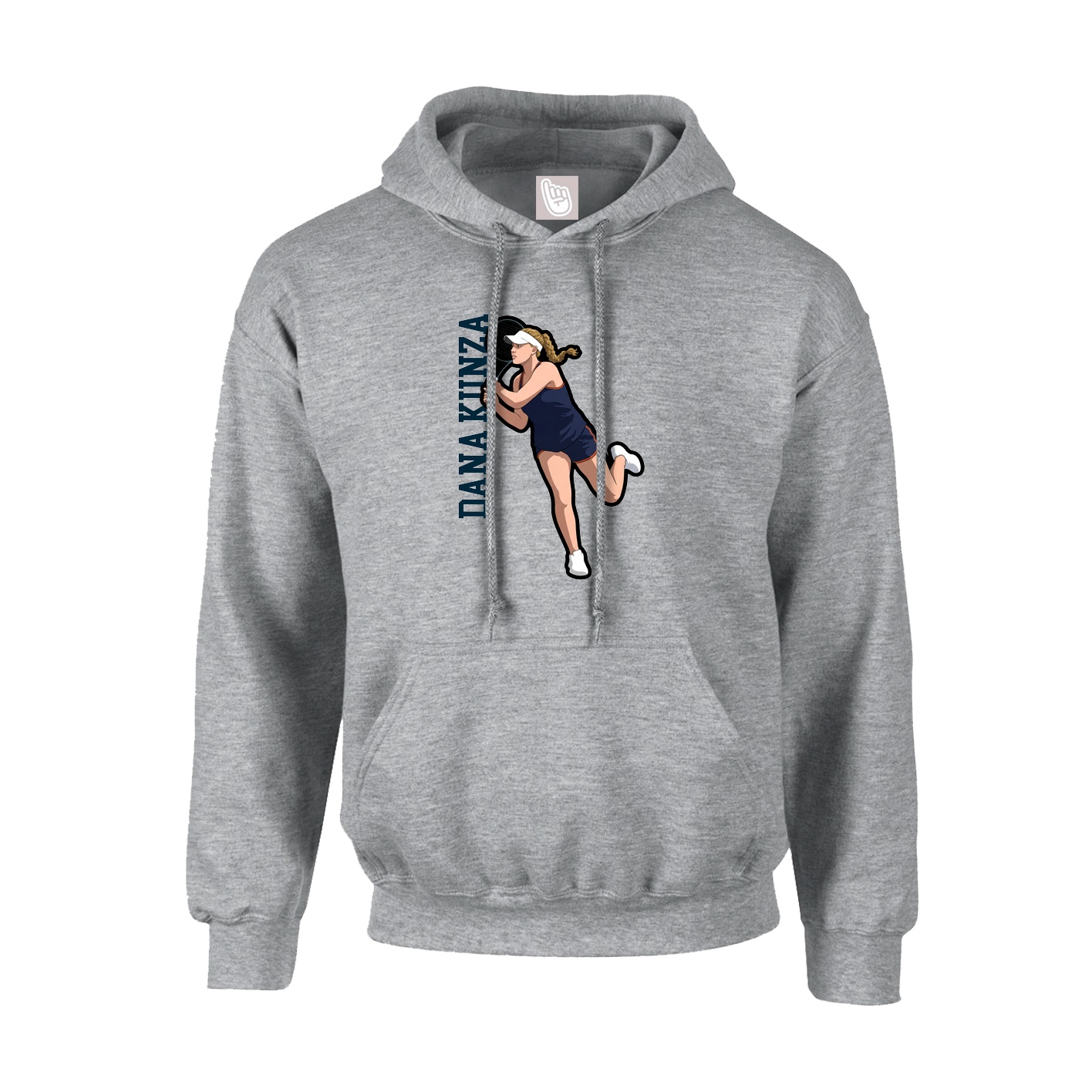 Youth Hoodie — Name Vertical in Grey