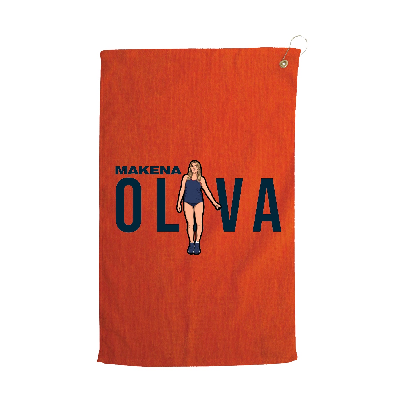 Golf Towel — Player Name in Orange