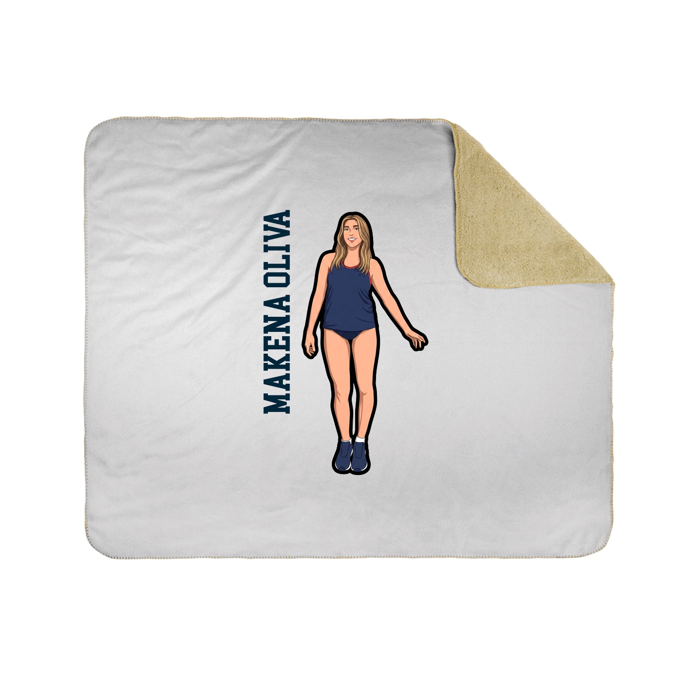 Throw Blanket — Name Vertical in White