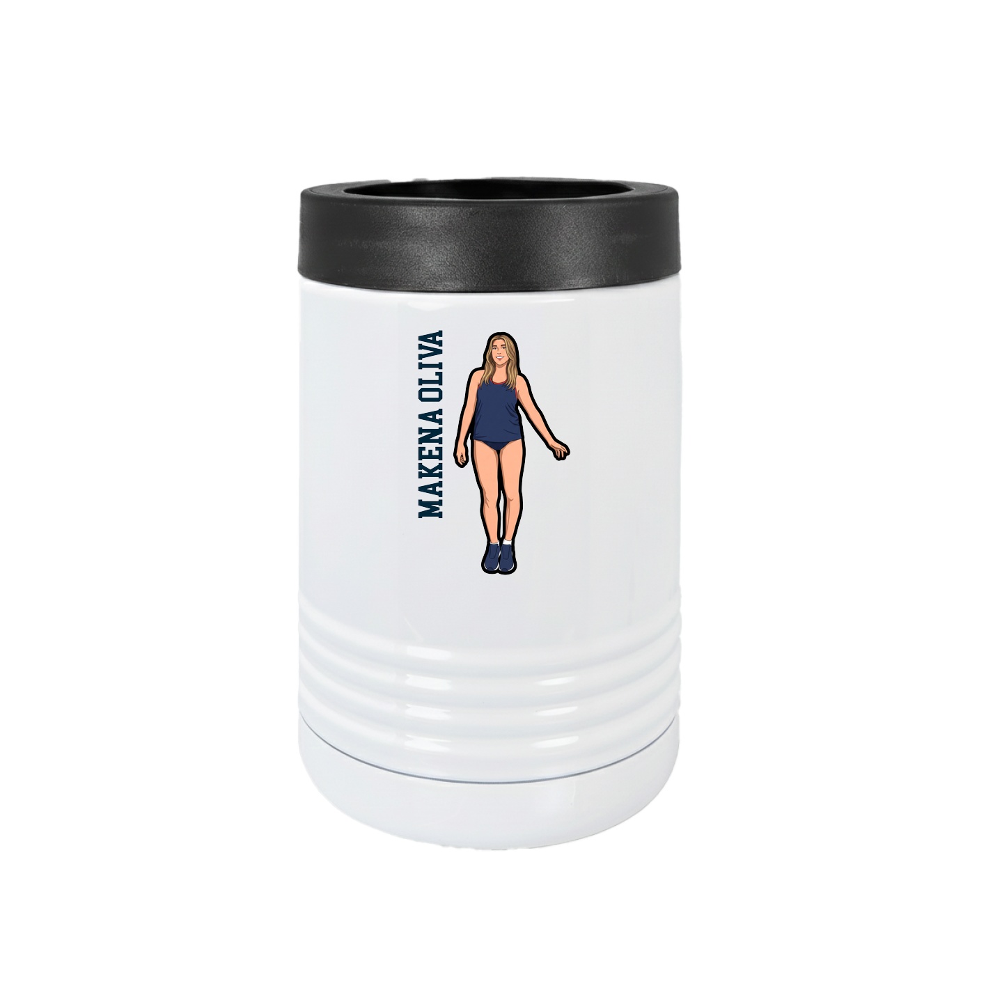 Beverage Holder — Name Vertical in White