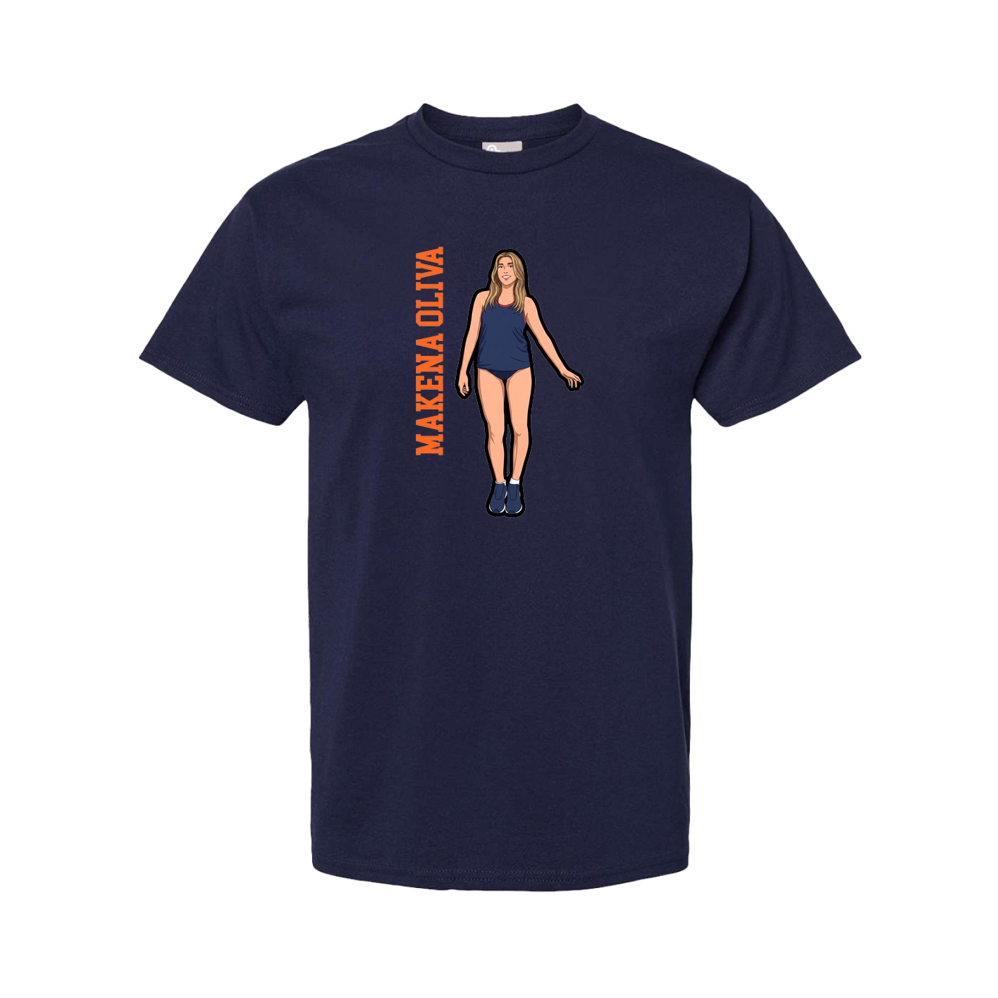 Tee — Name Vertical in Navy