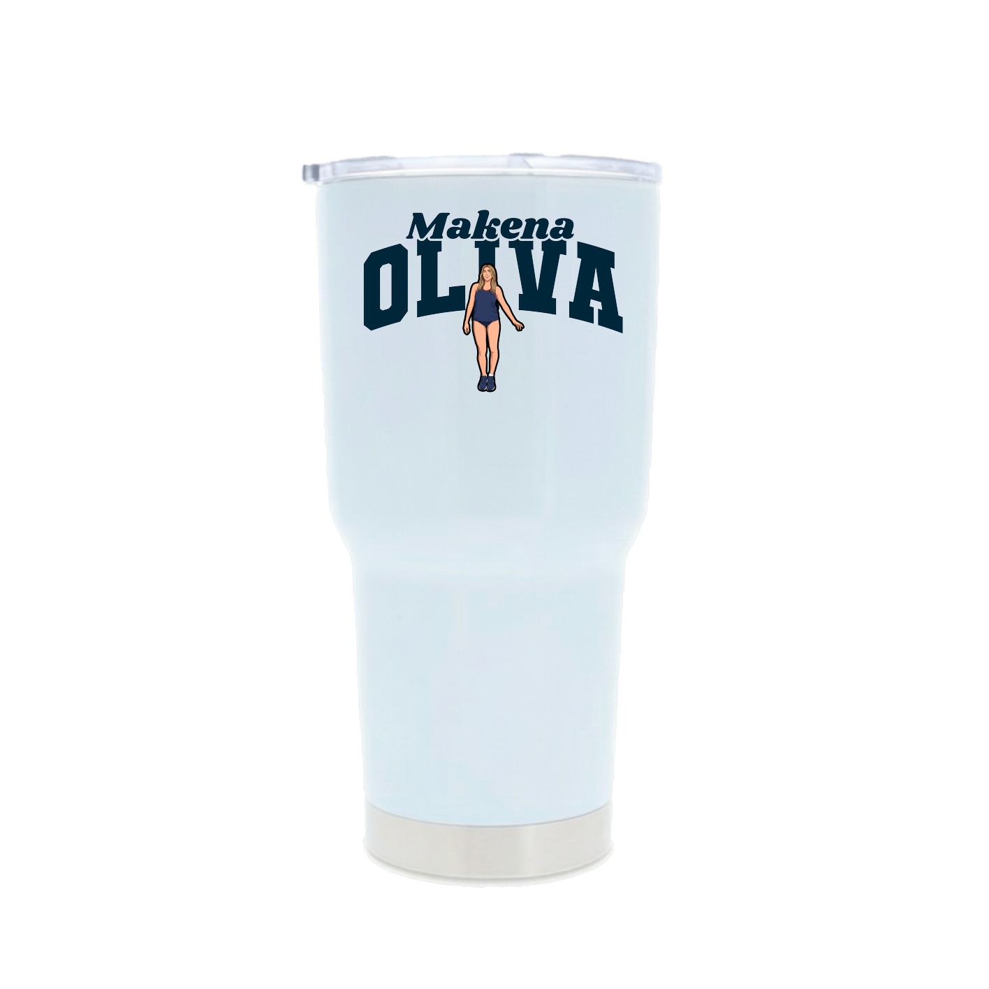 30oz Stainless Steel Tumbler — Signature Arch in White