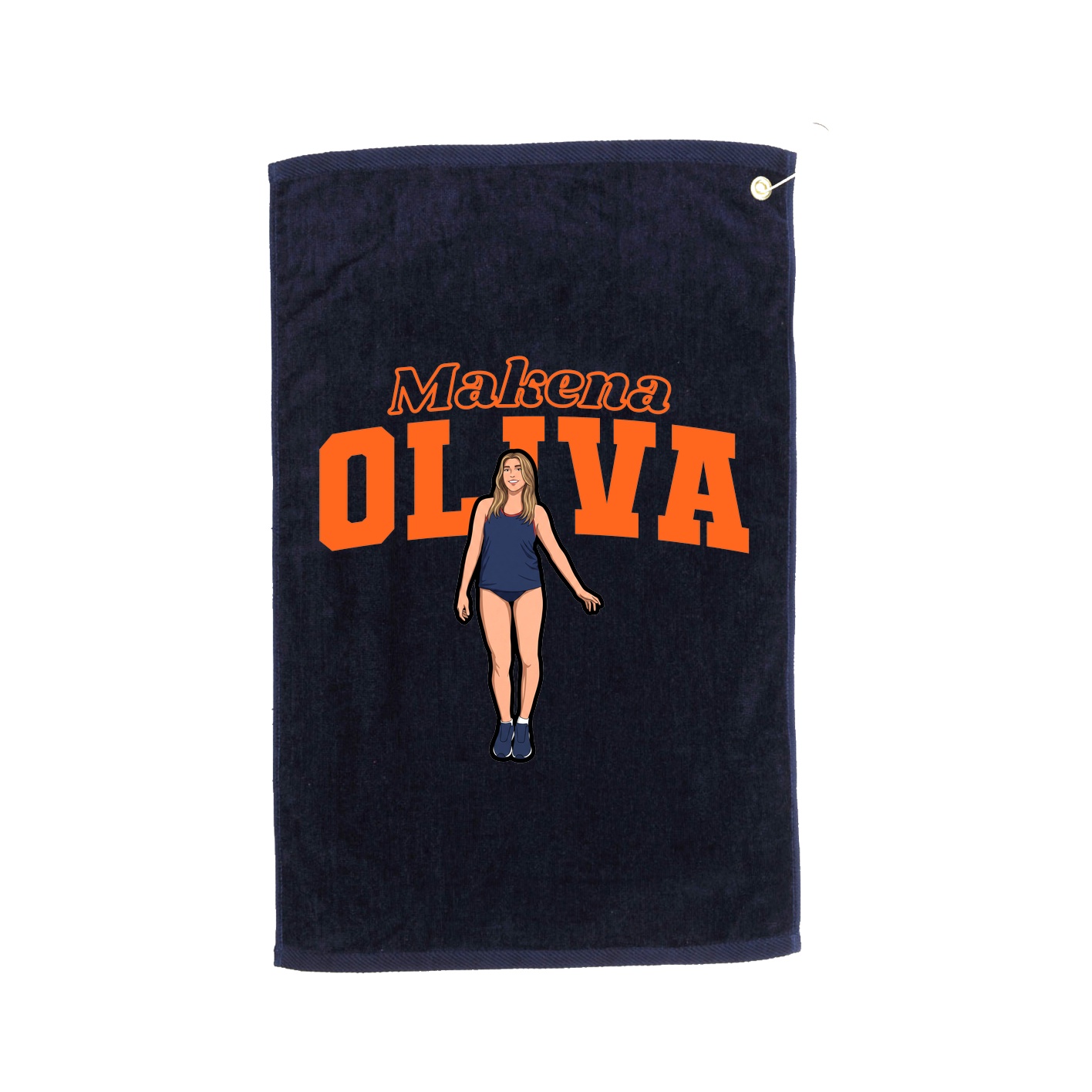 Golf Towel — Name Arch in Navy