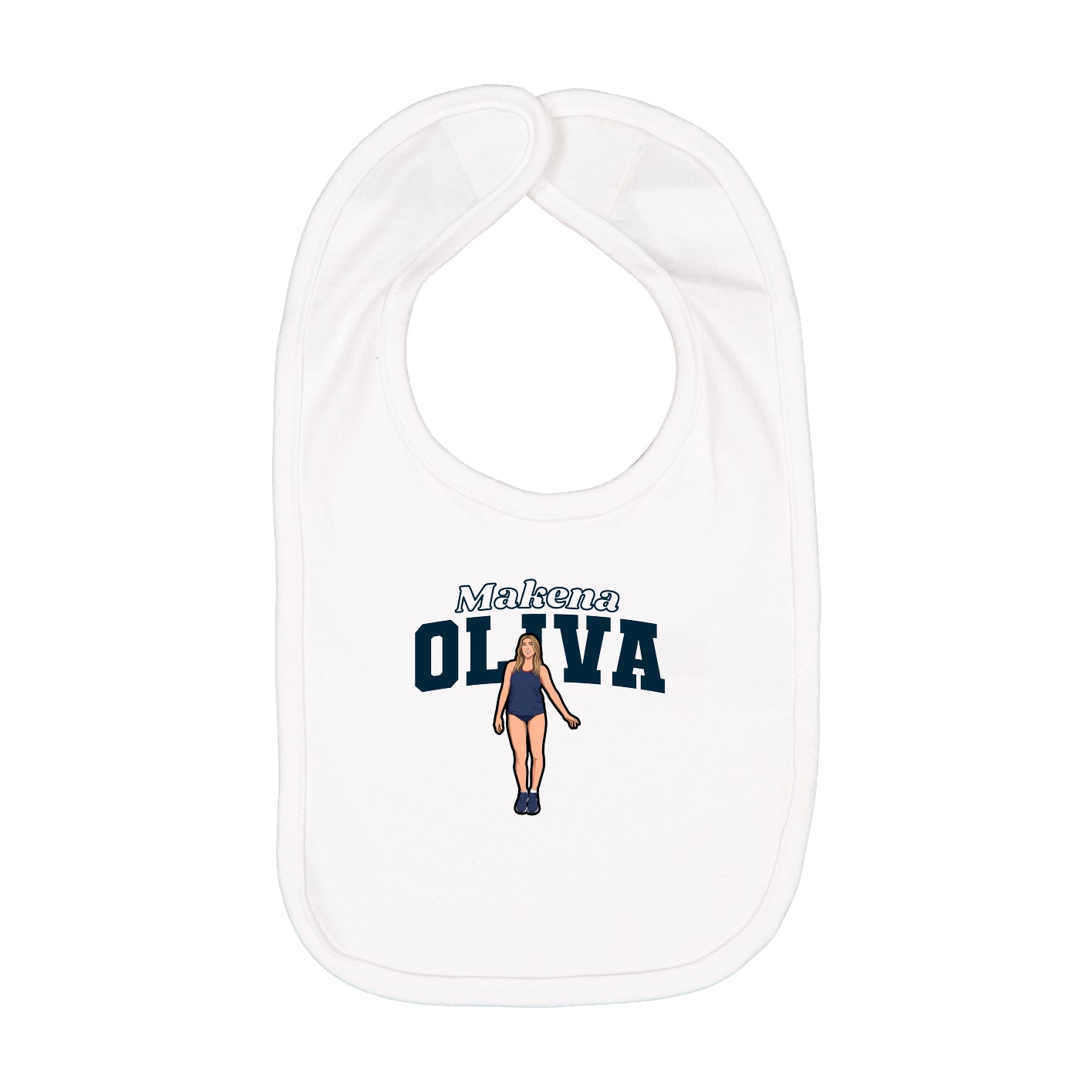 Infant Bib — Name Arch in White