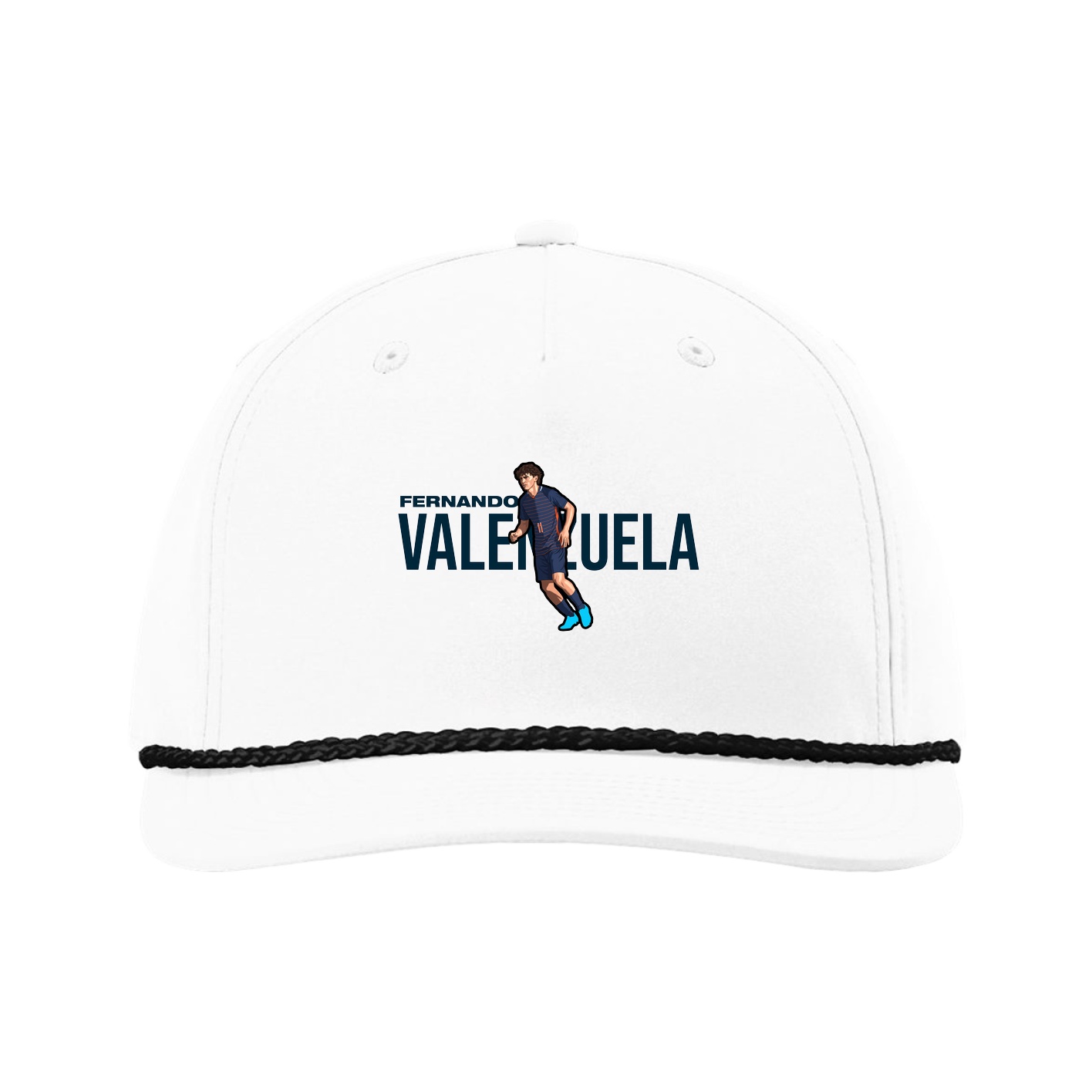 Five-Panel Classic Rope Cap — Player Name in White