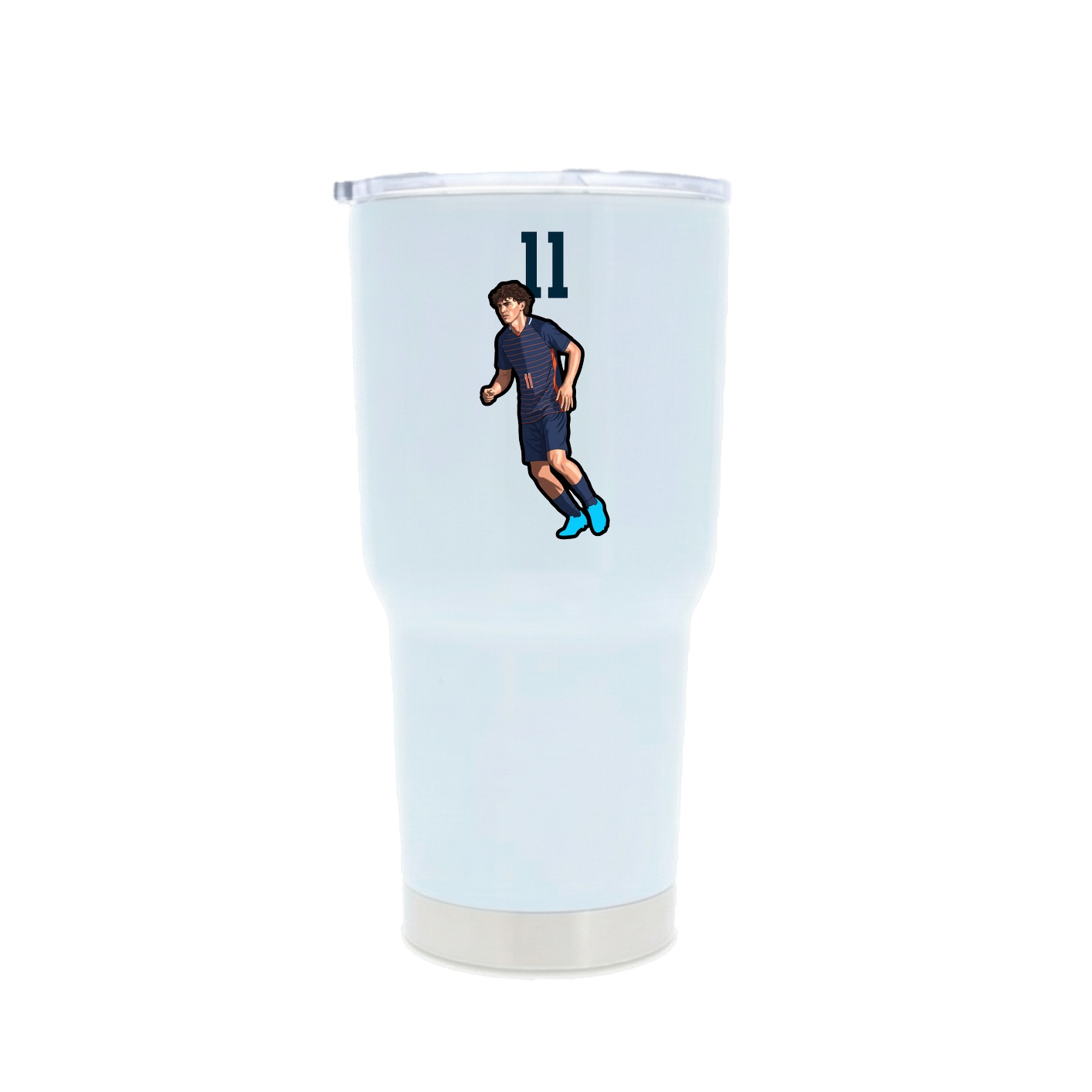 30oz Stainless Steel Tumbler — Number Top in White